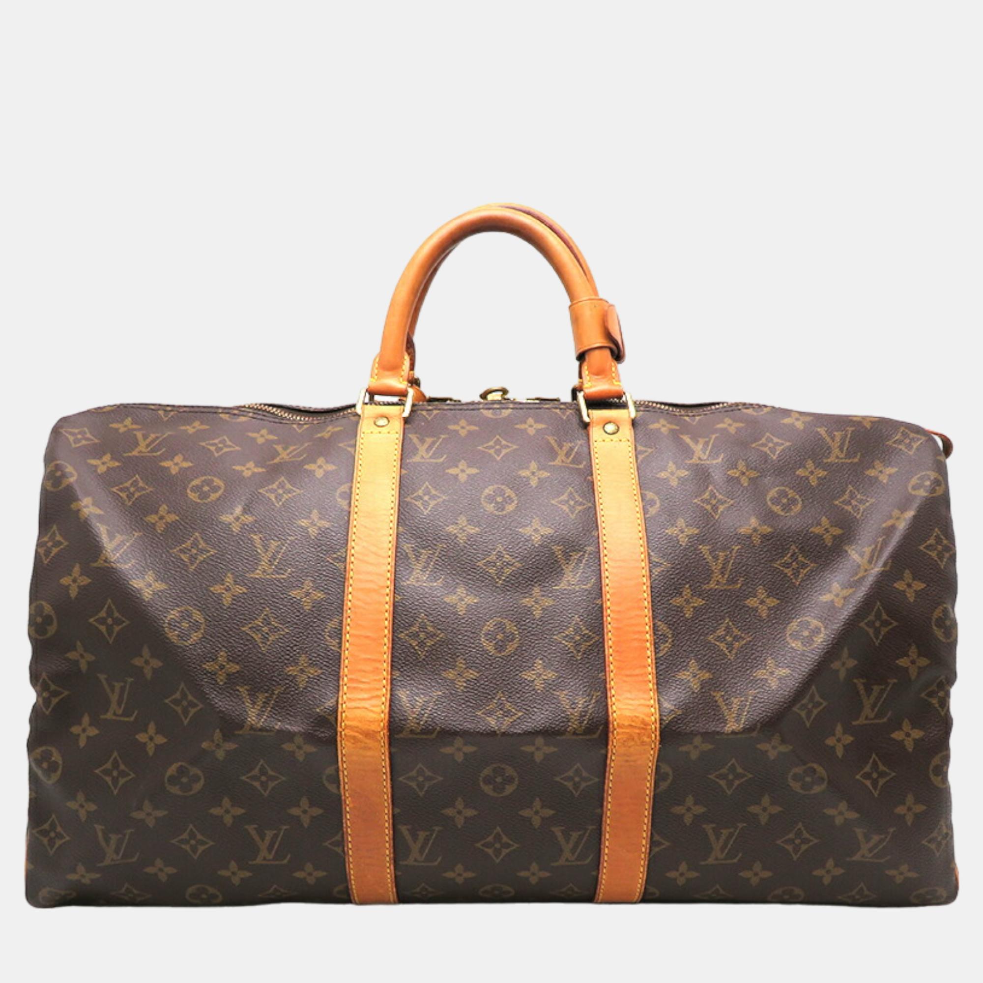 

Louis Vuitton Brown Canvas Monogram Keepall 50 Travel Bag