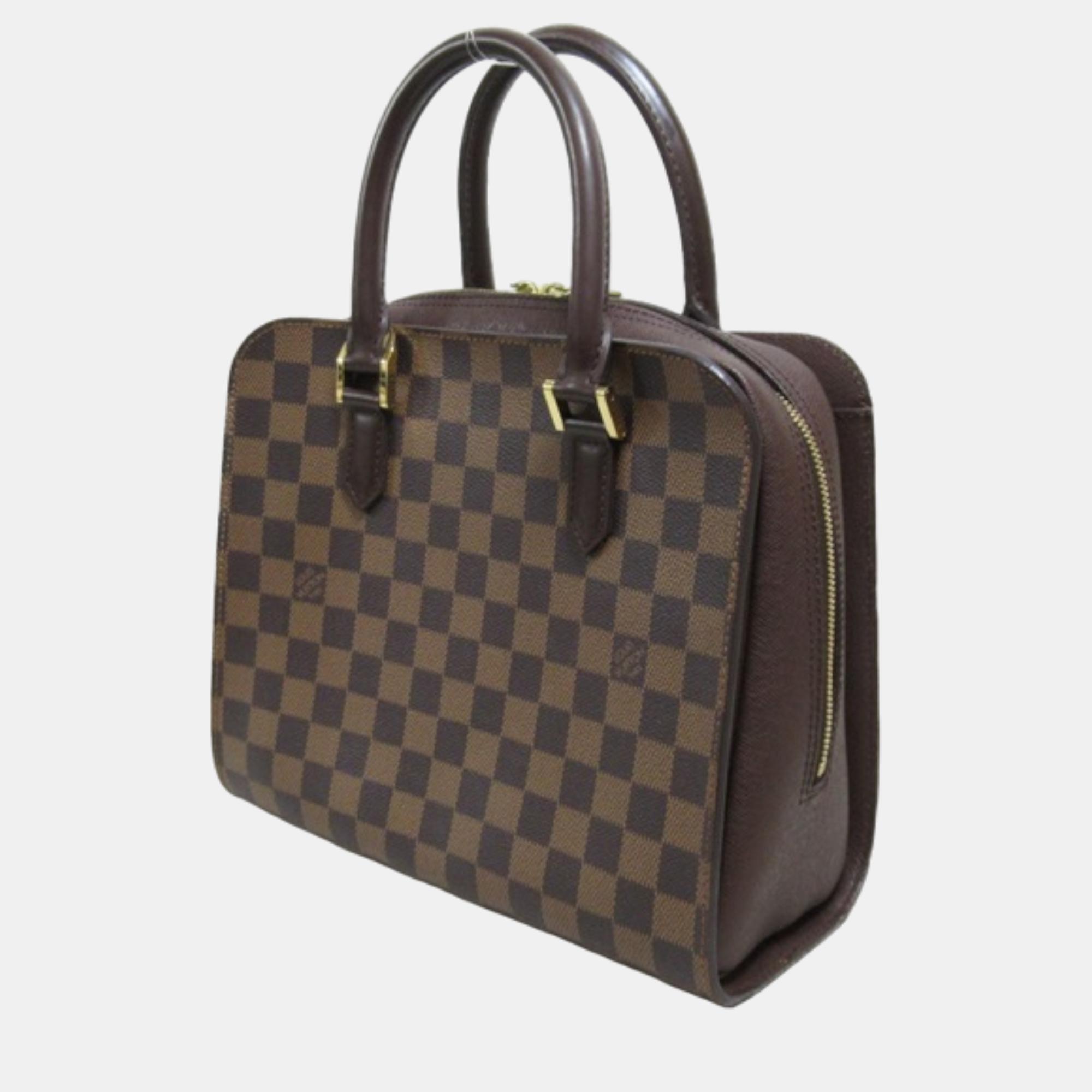 

Louis Vuitton Brown Canvas Damier Ebene Triana Handbag