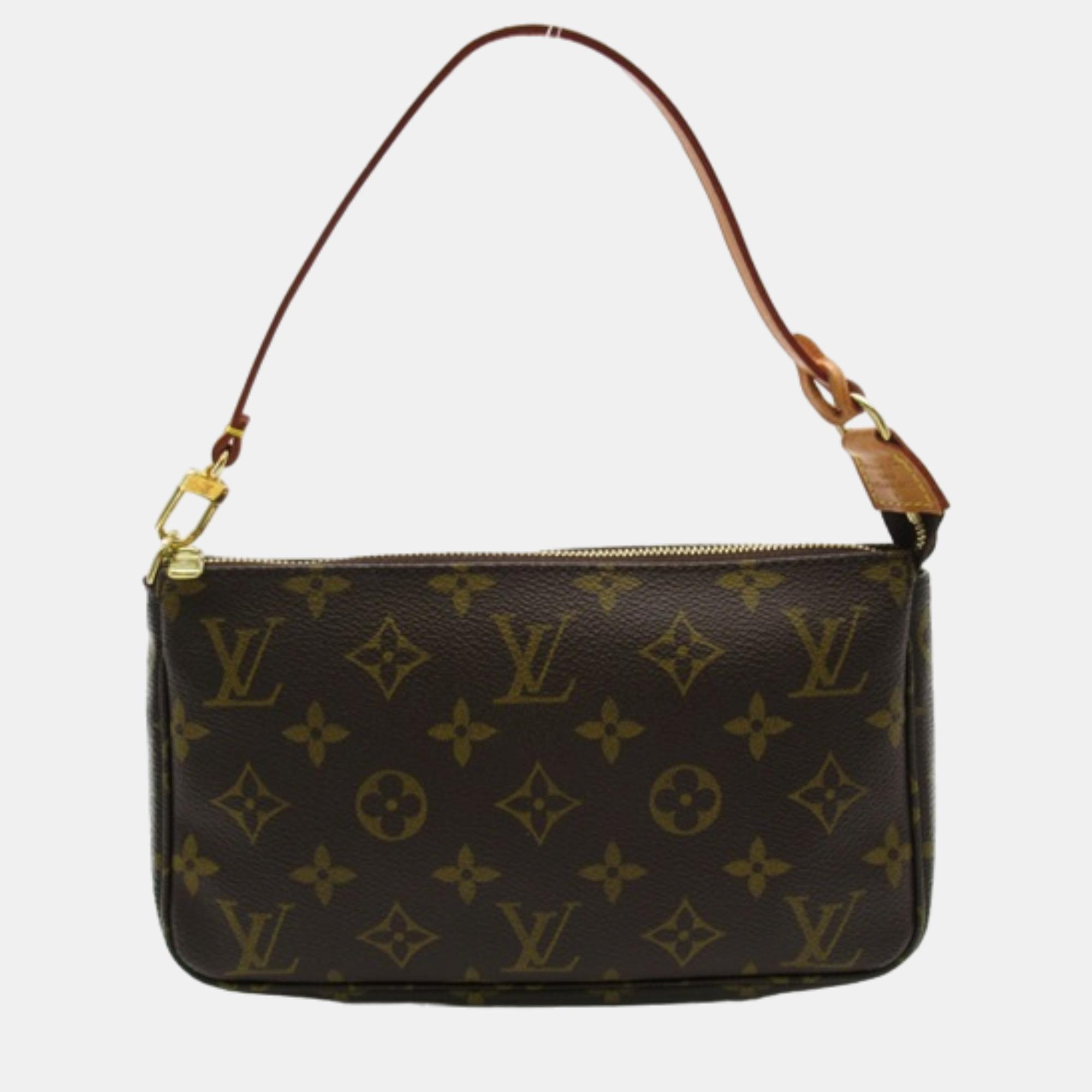 

Louis Vuitton Brown Canvas Monogram Pochette Accessoires Vanity Bag