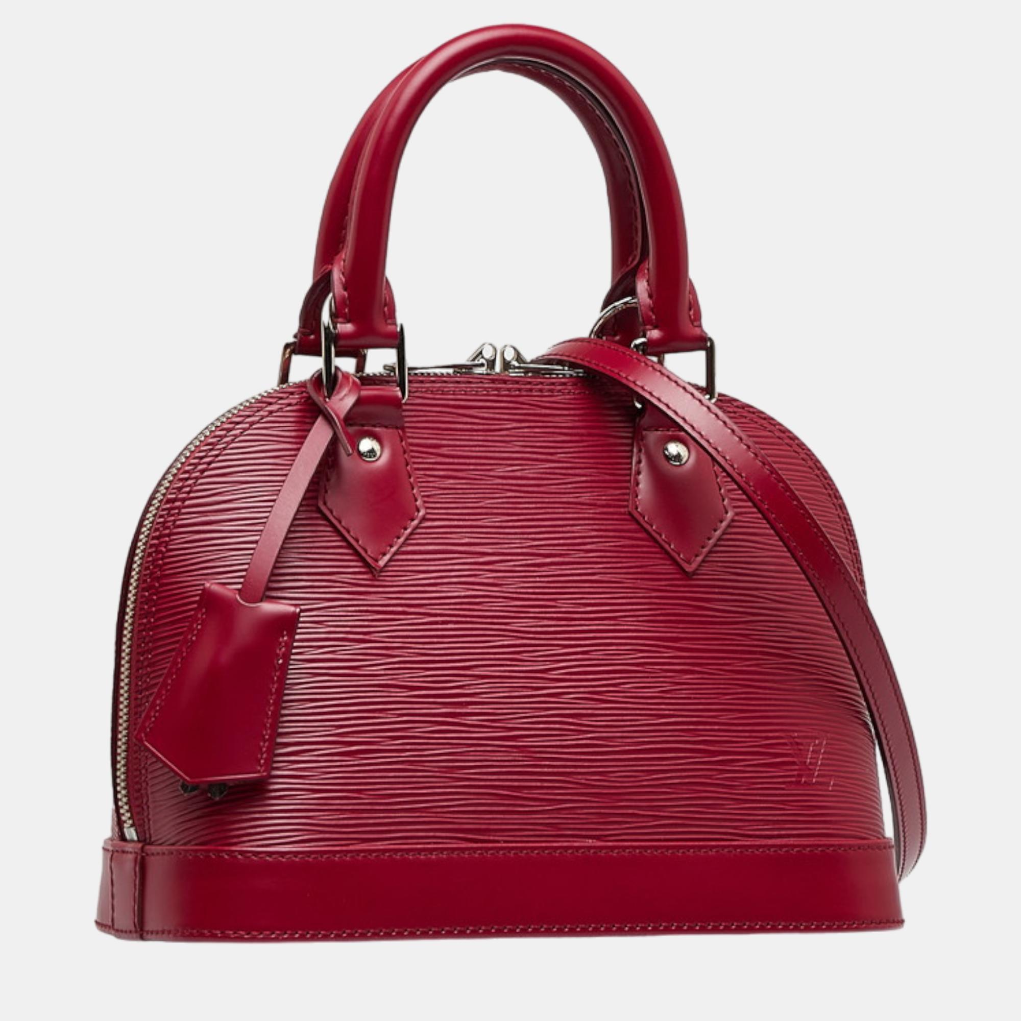 

Louis Vuitton Red Leather Epi Alma BB Handbag