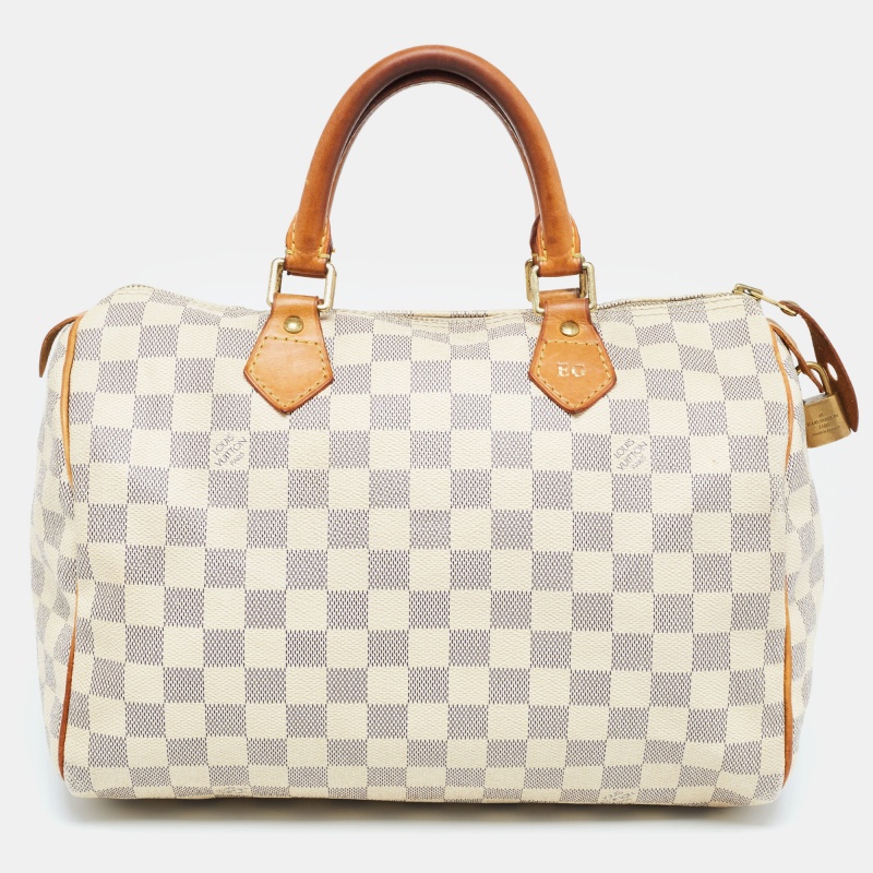 

Louis Vuitton Damier Azur Canvas Speedy 30 Bag, White