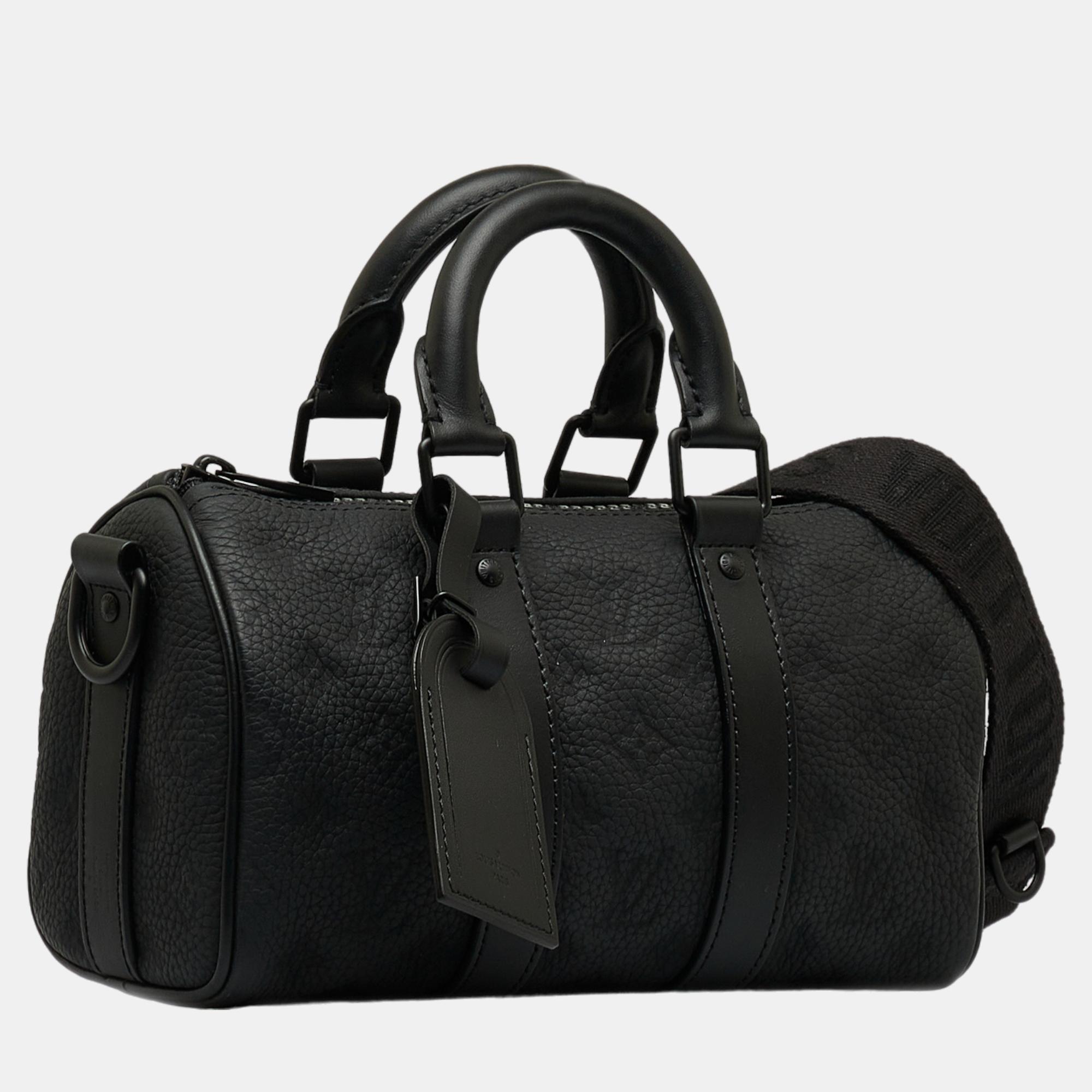 

Louis Vuitton Black Monogram Taurillon Keepall Bandouliere 25