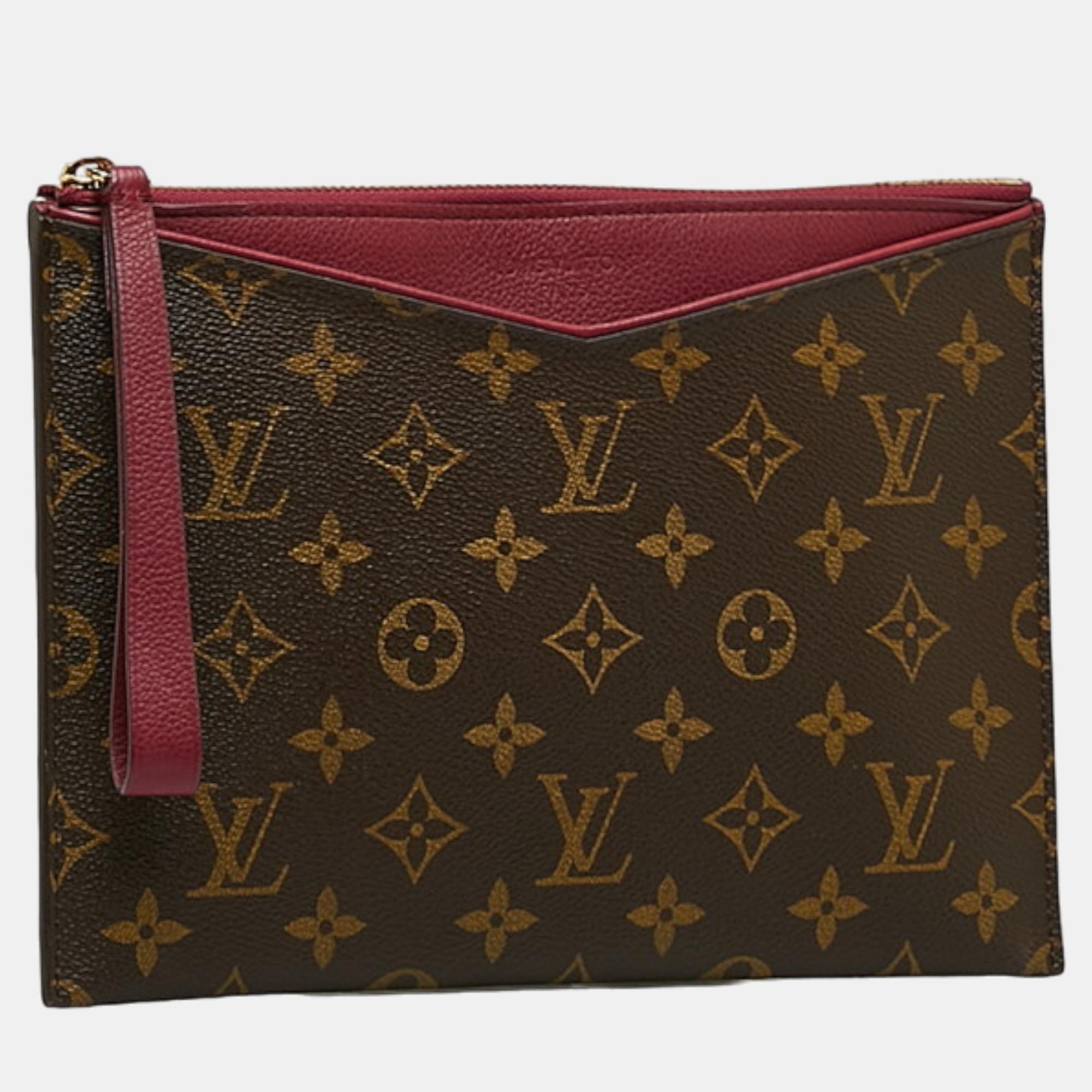 

Louis Vuitton Purple Canvas Monogram Pochette Pallas Pouch, Brown