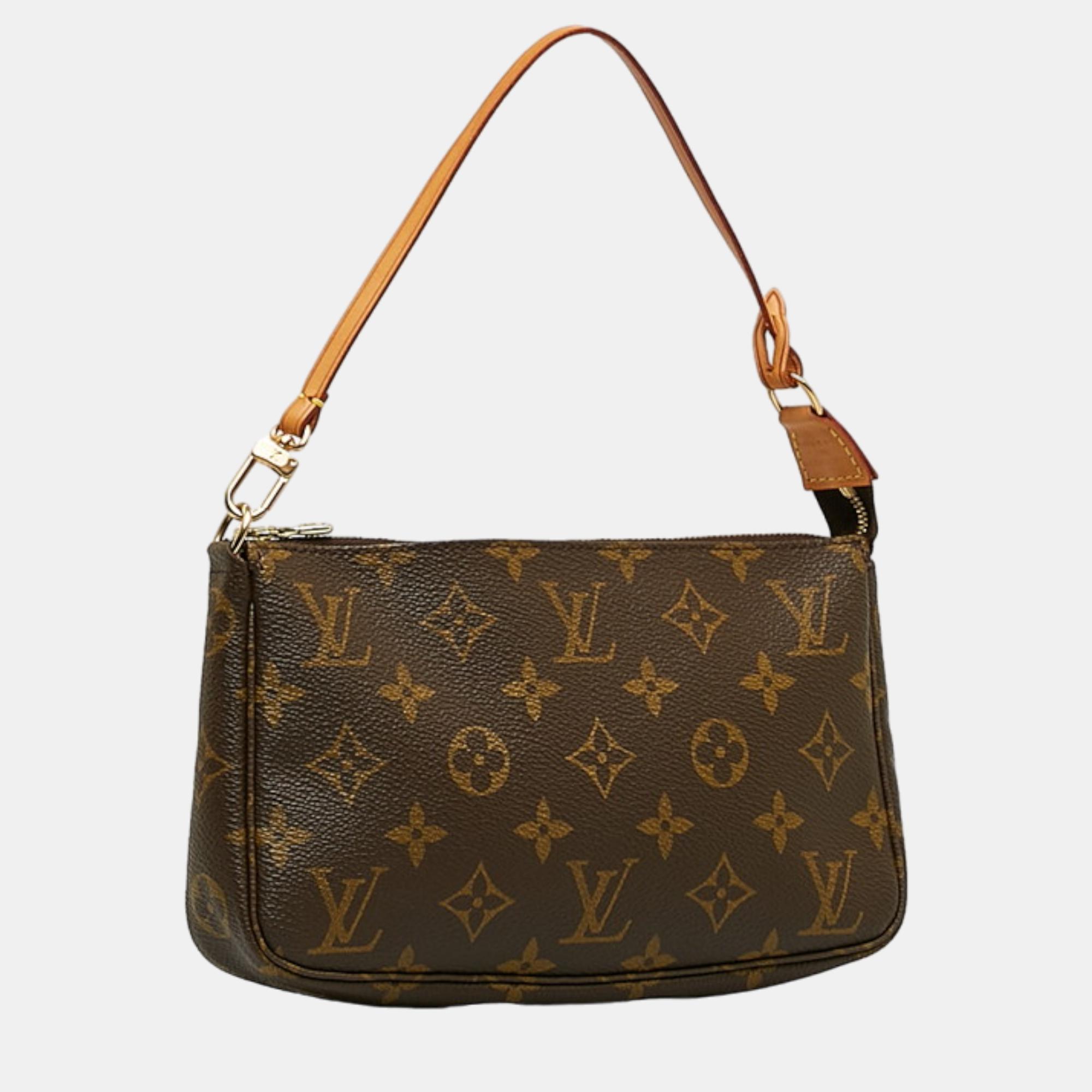 

Louis Vuitton Brown Canvas Monogram Pochette Accessoires