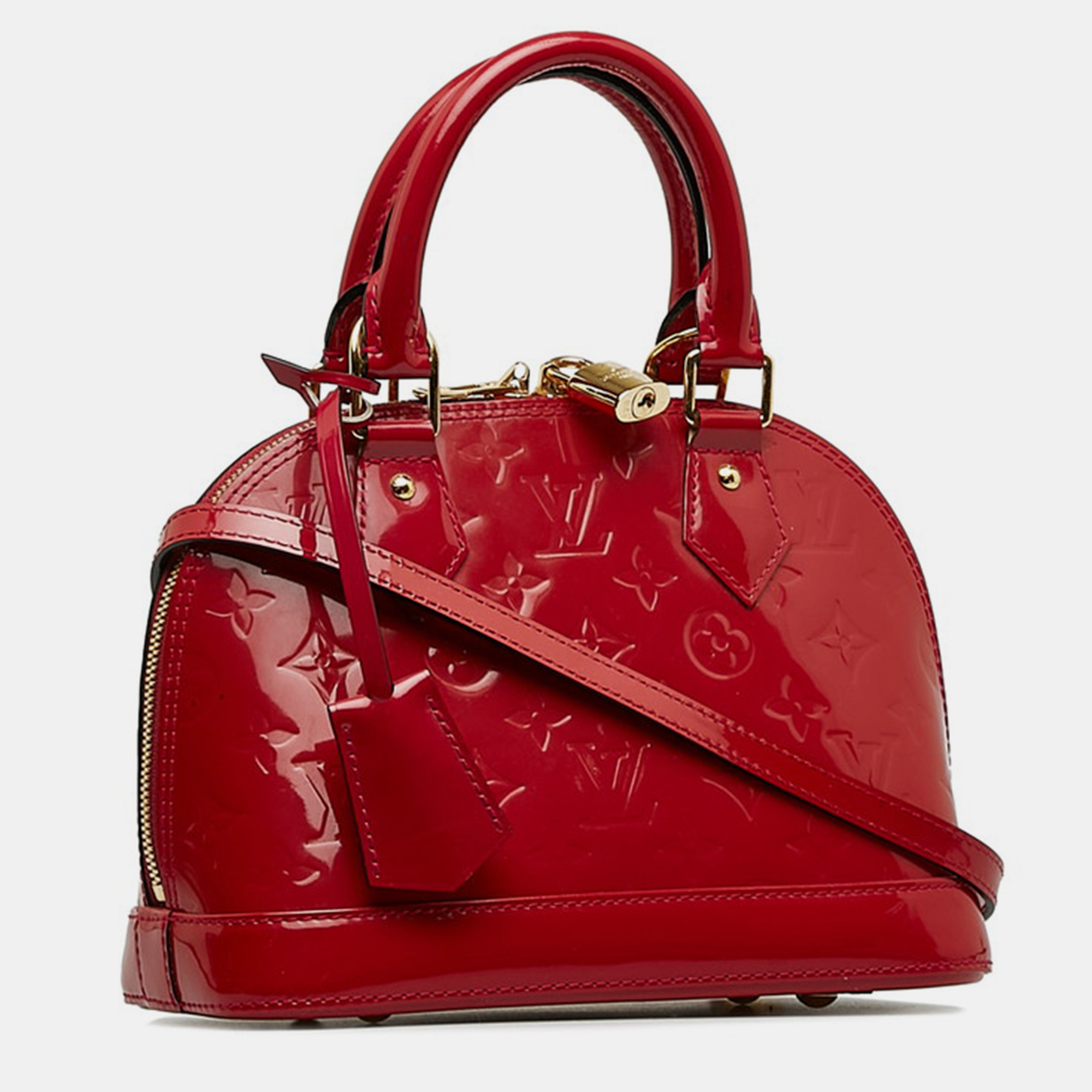 

Louis Vuitton Red Leather Monogram Vernis Alma BB