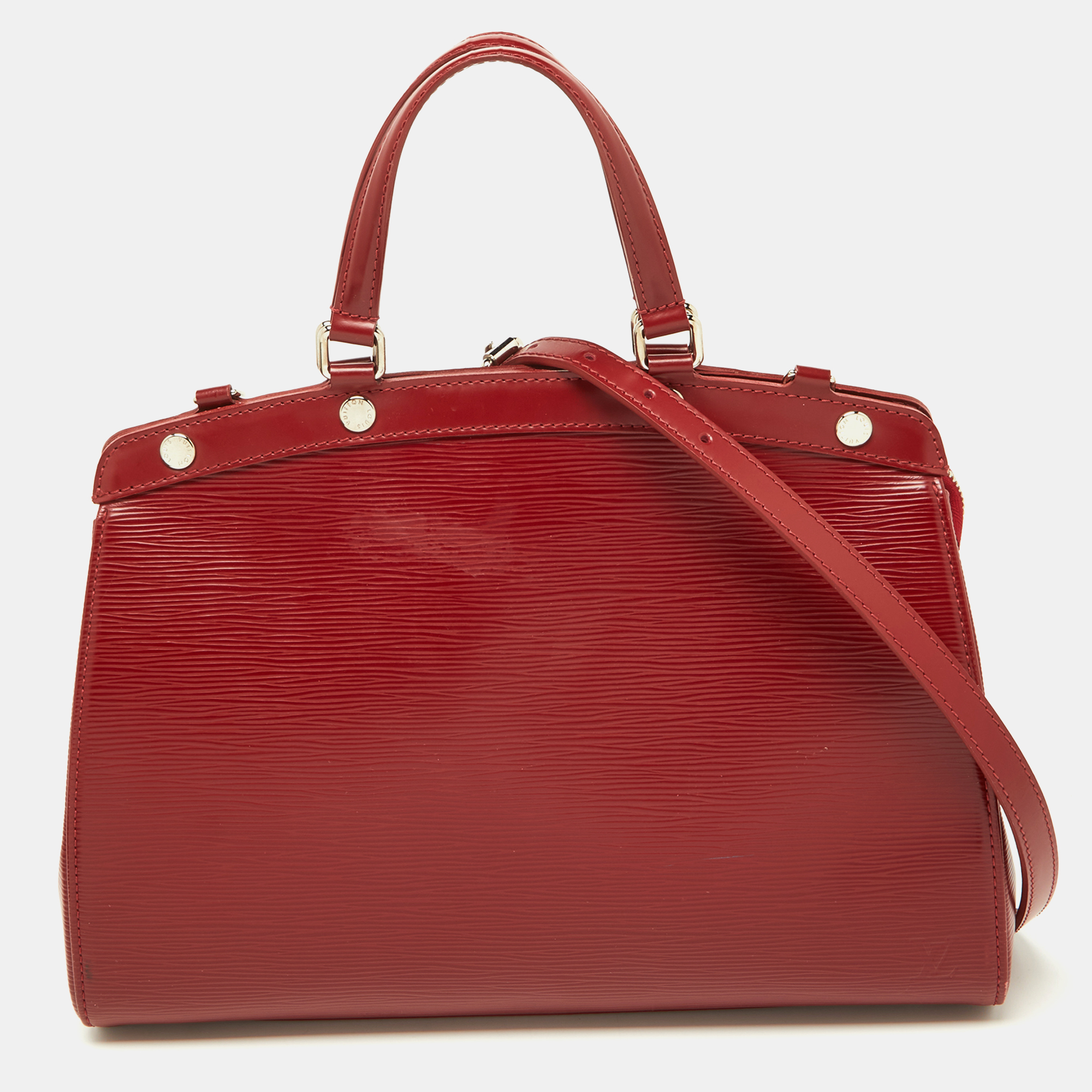 Pre-owned Louis Vuitton Rubis Epi Leather Brea Mm Bag In Red