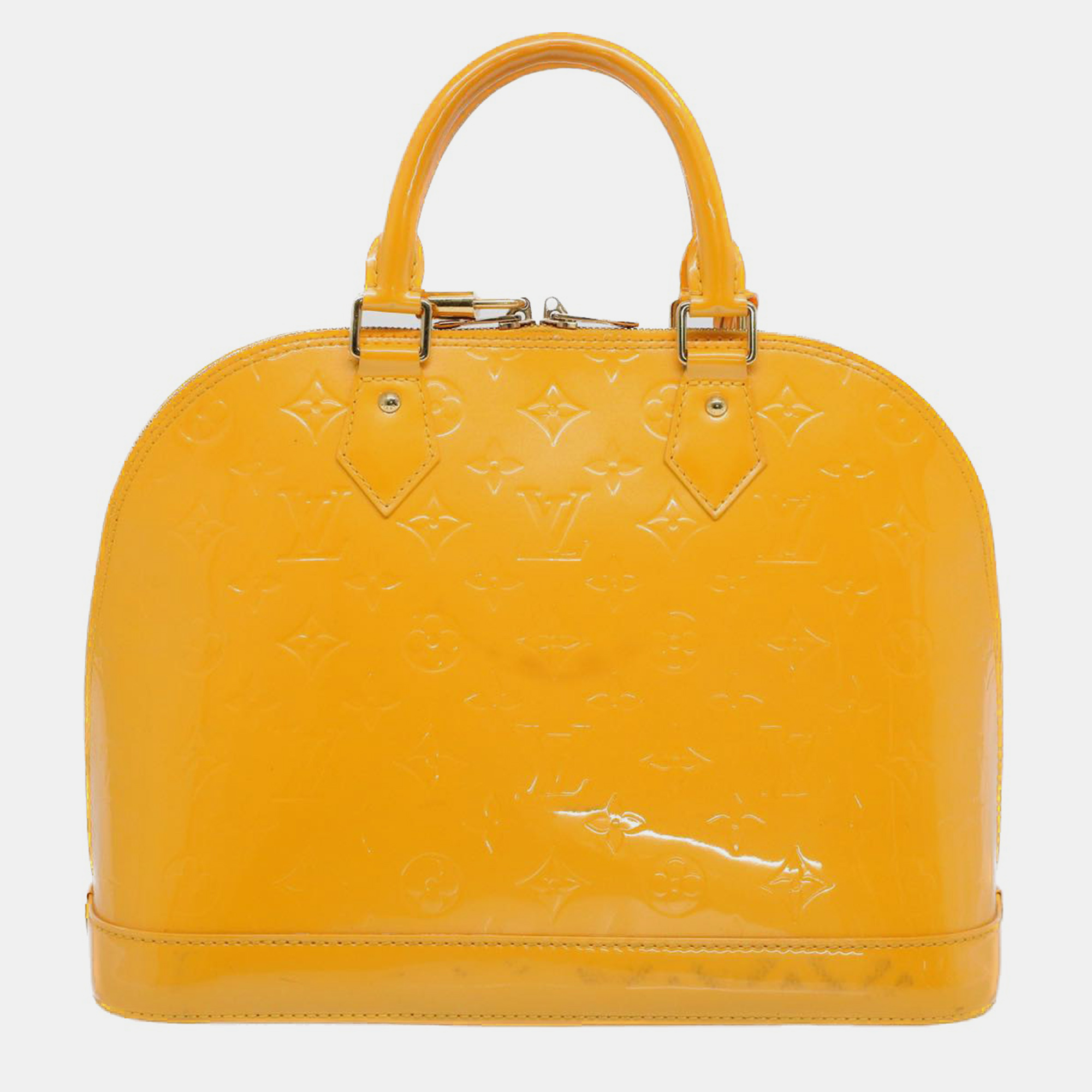 

Louis Vuitton Yellow Patent Leather Alma PM Satchel
