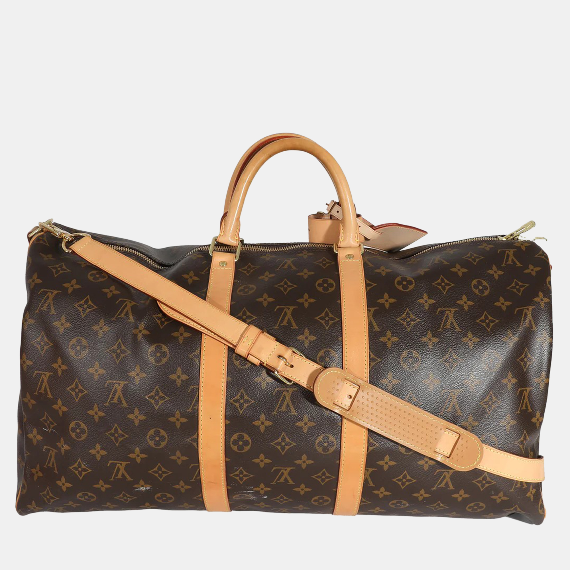 

Louis Vuitton Monogram Canvas Keepall Bandouliere 55 Duffel Bags, Brown