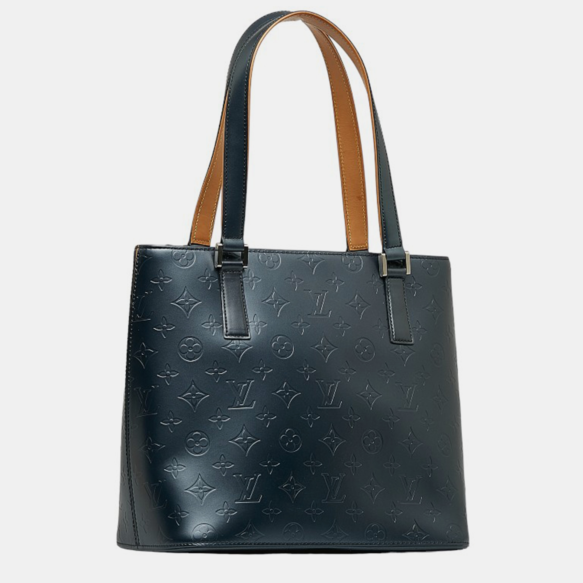 

Louis Vuitton Black Monogram Leather Mat Stockton Tote Bag