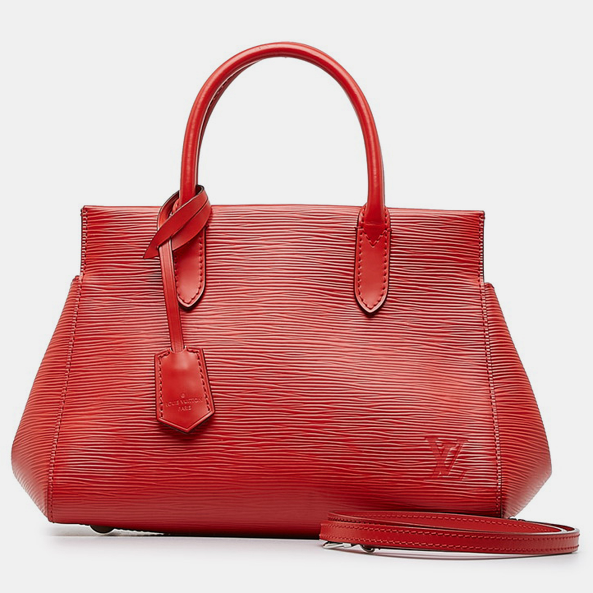 

Louis Vuitton Red Leather Epi Marly BB Satchel Bag