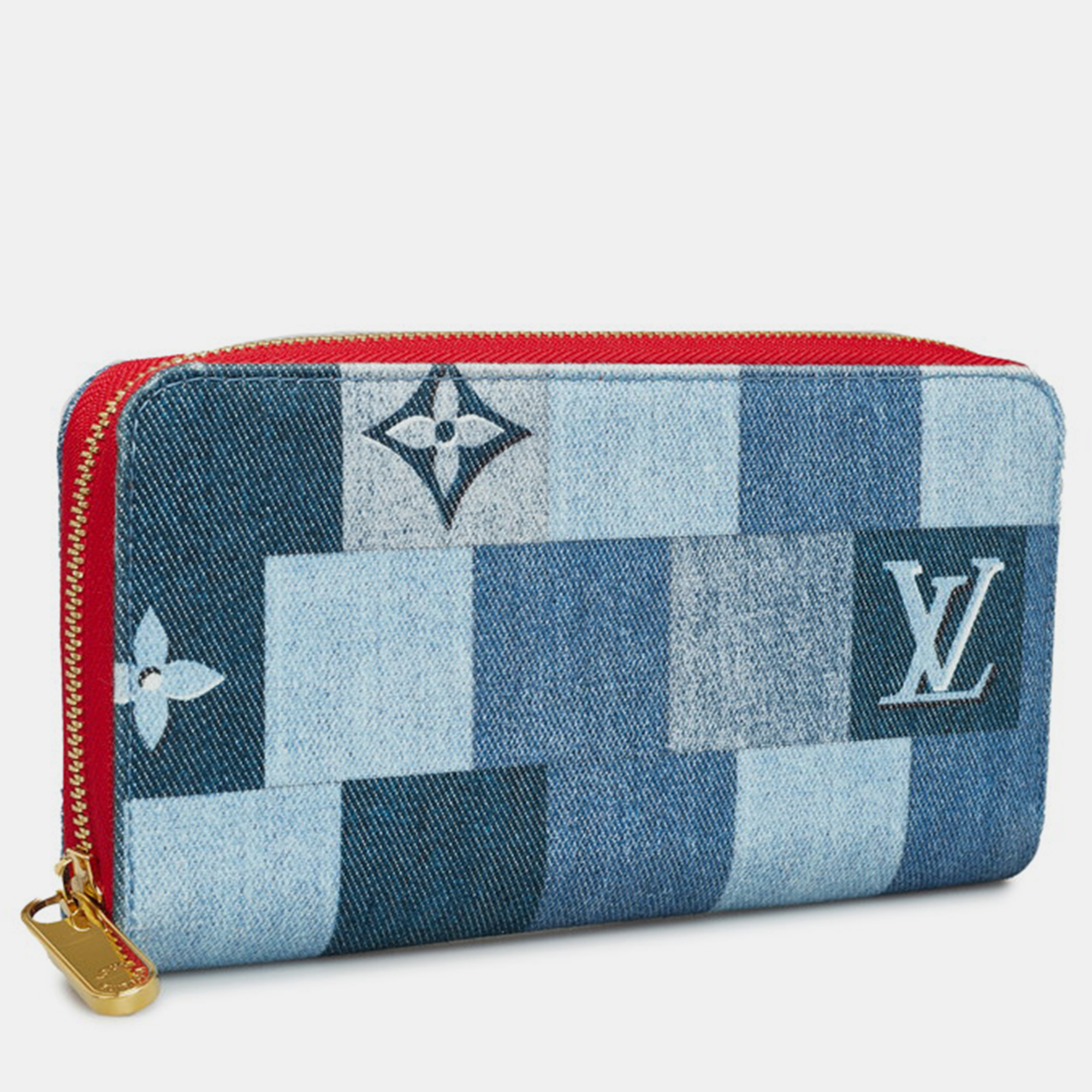 

Louis Vuitton Blue Denim Monogram Denim Patchwork Zippy Wallet