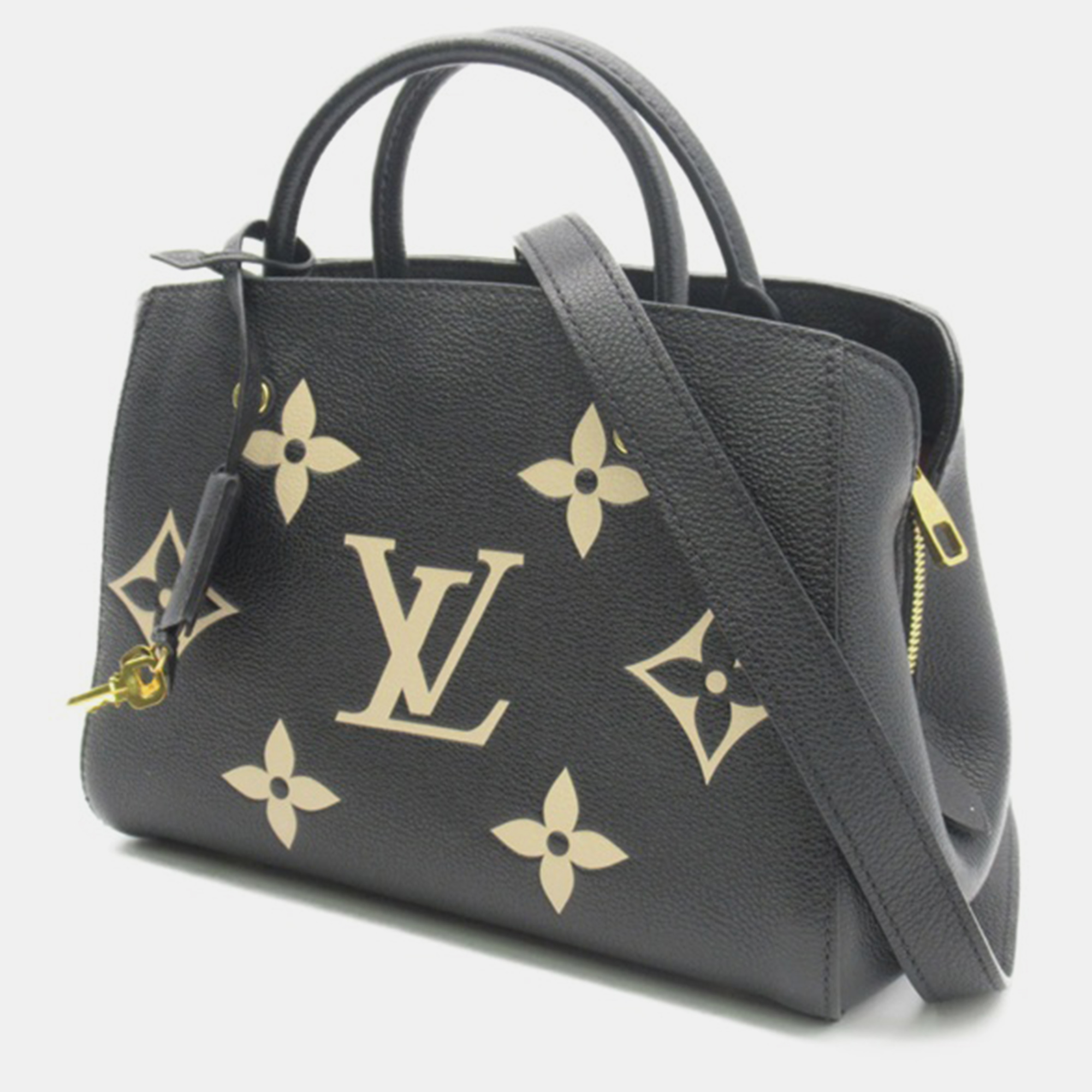 

Louis Vuitton Black Leather Monogram Empreinte Montaigne BB Satchel