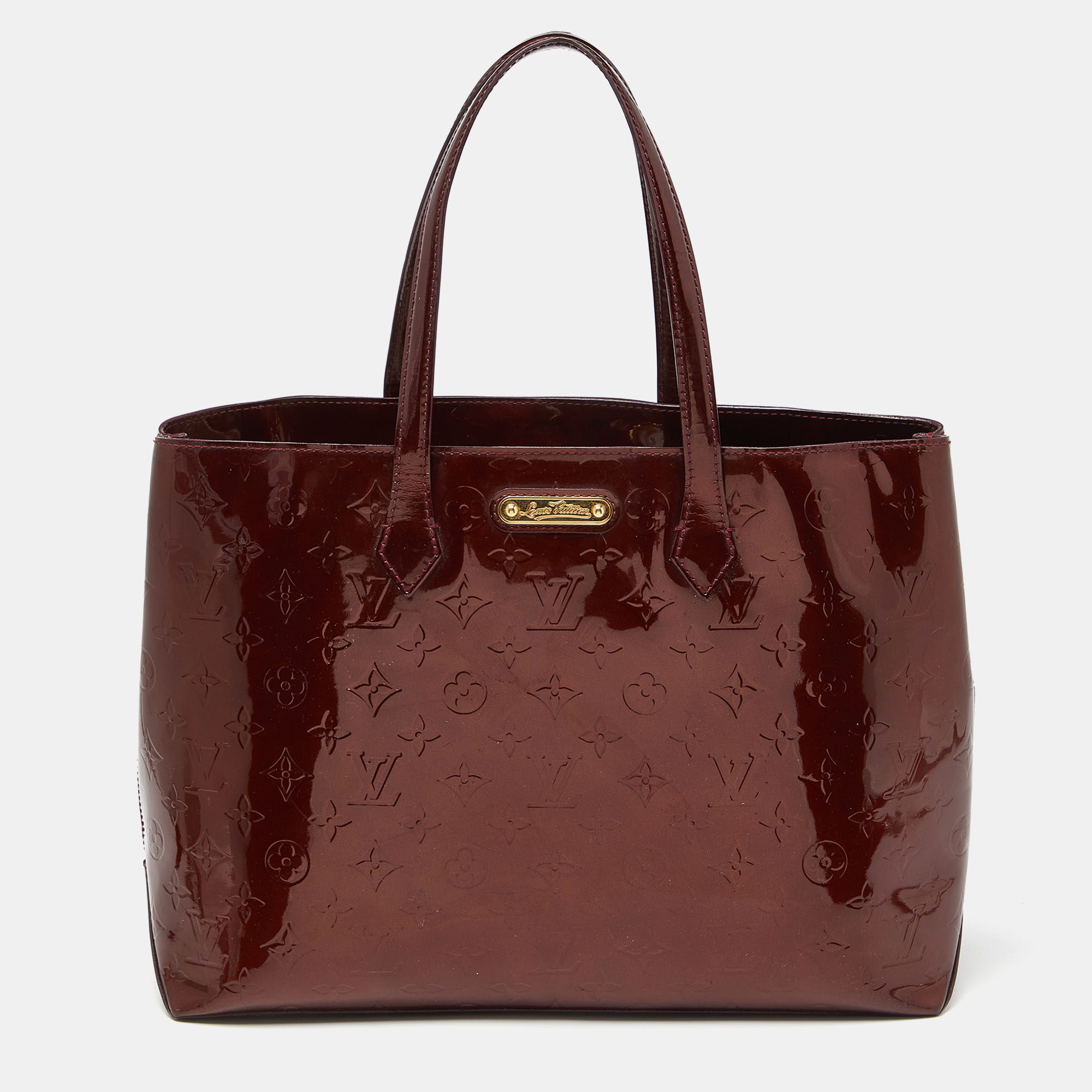 

Louis Vuitton Amarante Monogram Vernis Wilshire MM Bag, Burgundy