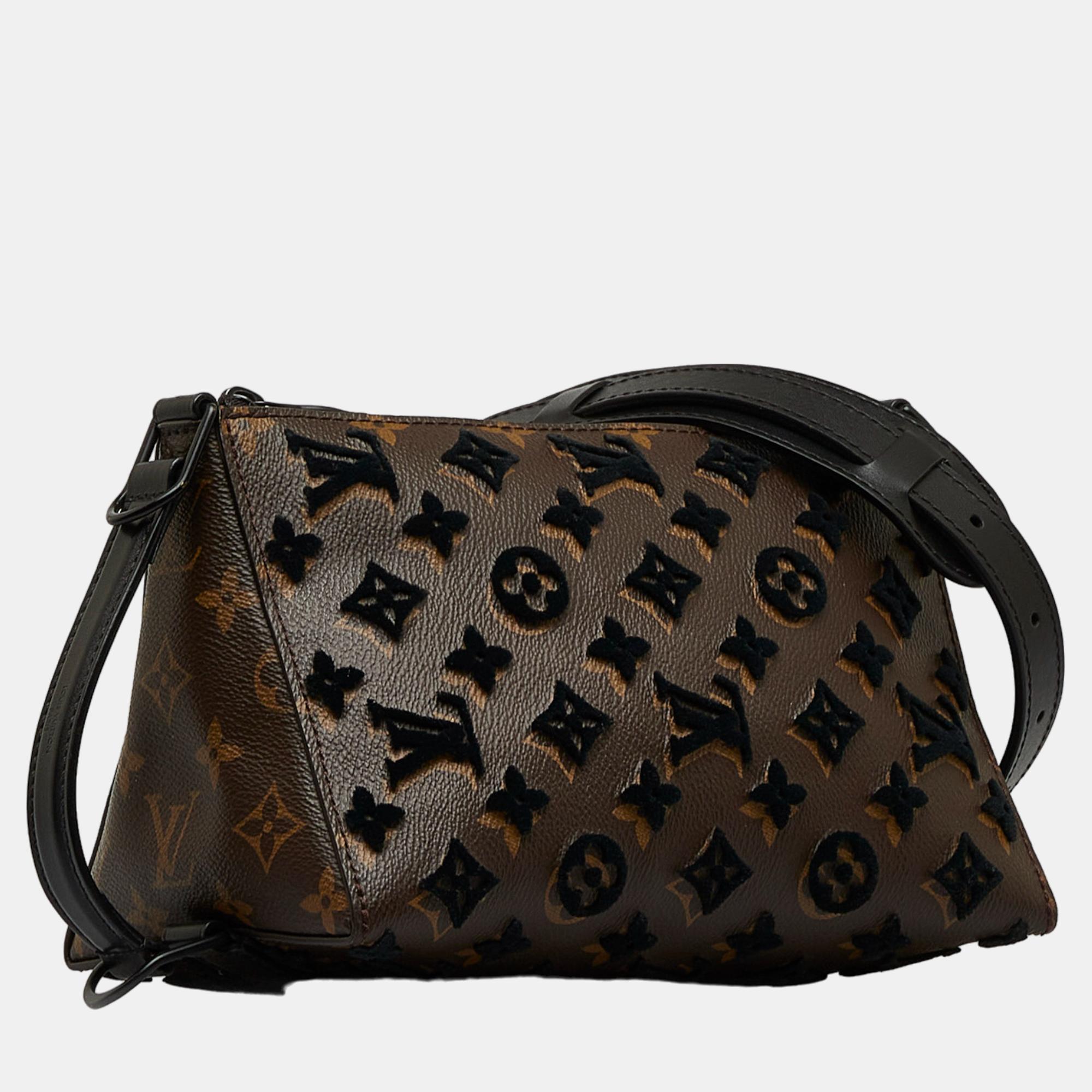 

Louis Vuitton Brown Monogram Tuffetage Triangle Messenger