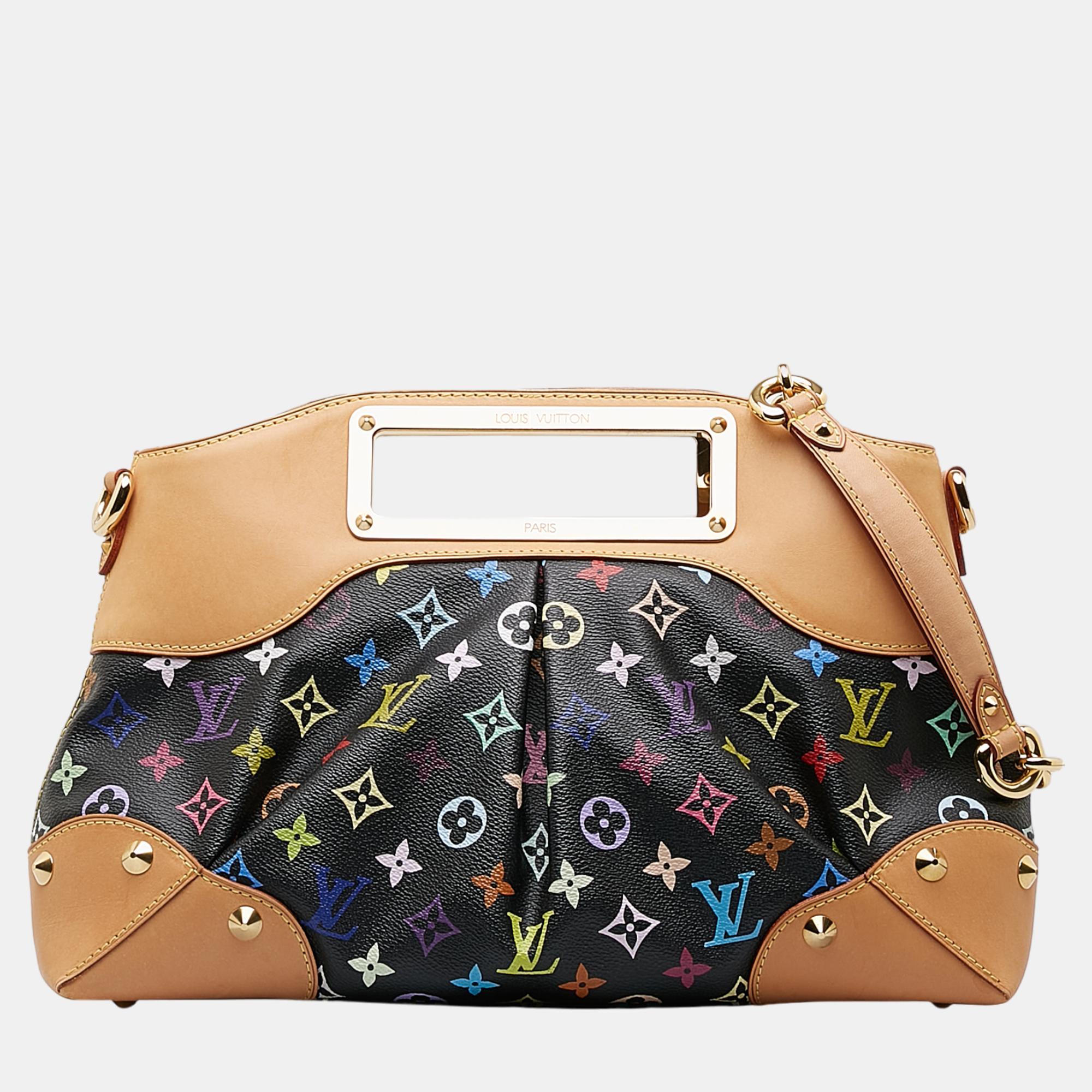 Pre-owned Louis Vuitton Black Monogram Multicolore Judy Mm