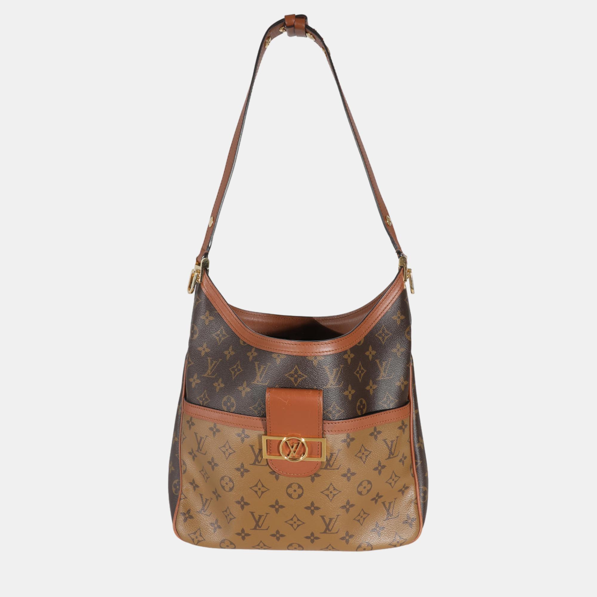 

Louis Vuitton Reverse Monogram Canvas Dauphine Hobo Bag, Brown