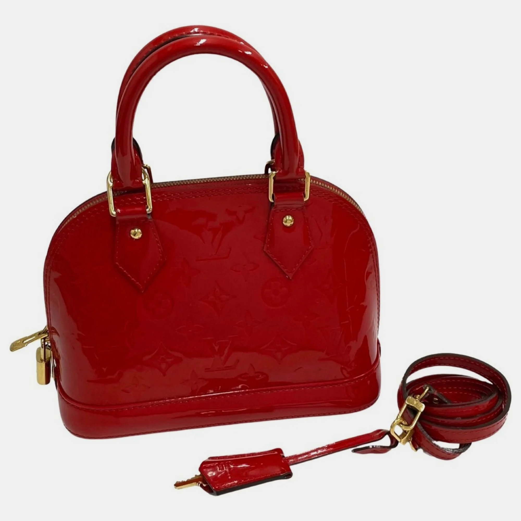 

Louis Vuitton Red Monogram Vernis Leather Alma BB Satchel