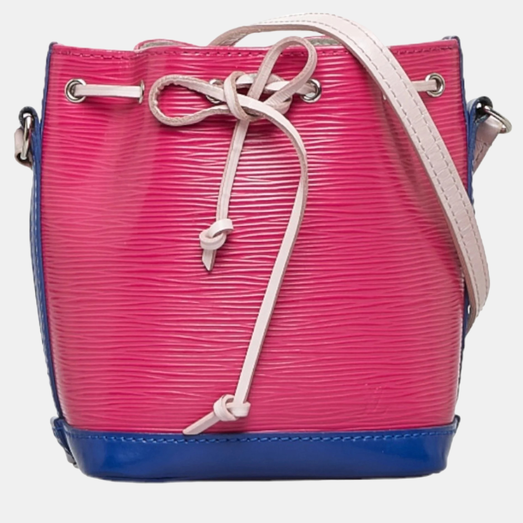 Pre-owned Louis Vuitton Pink Epi Leather Nano Noe Bucket Bag
