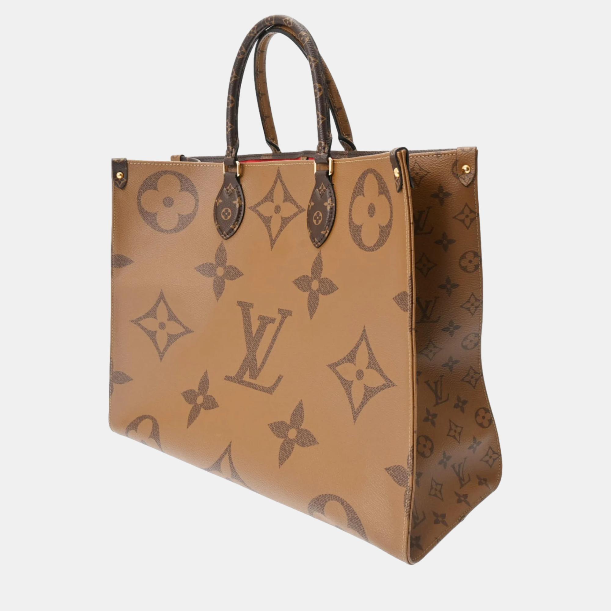 

Louis Vuitton Monogram Giant Reverse On the Go GM Tote Bag, Brown