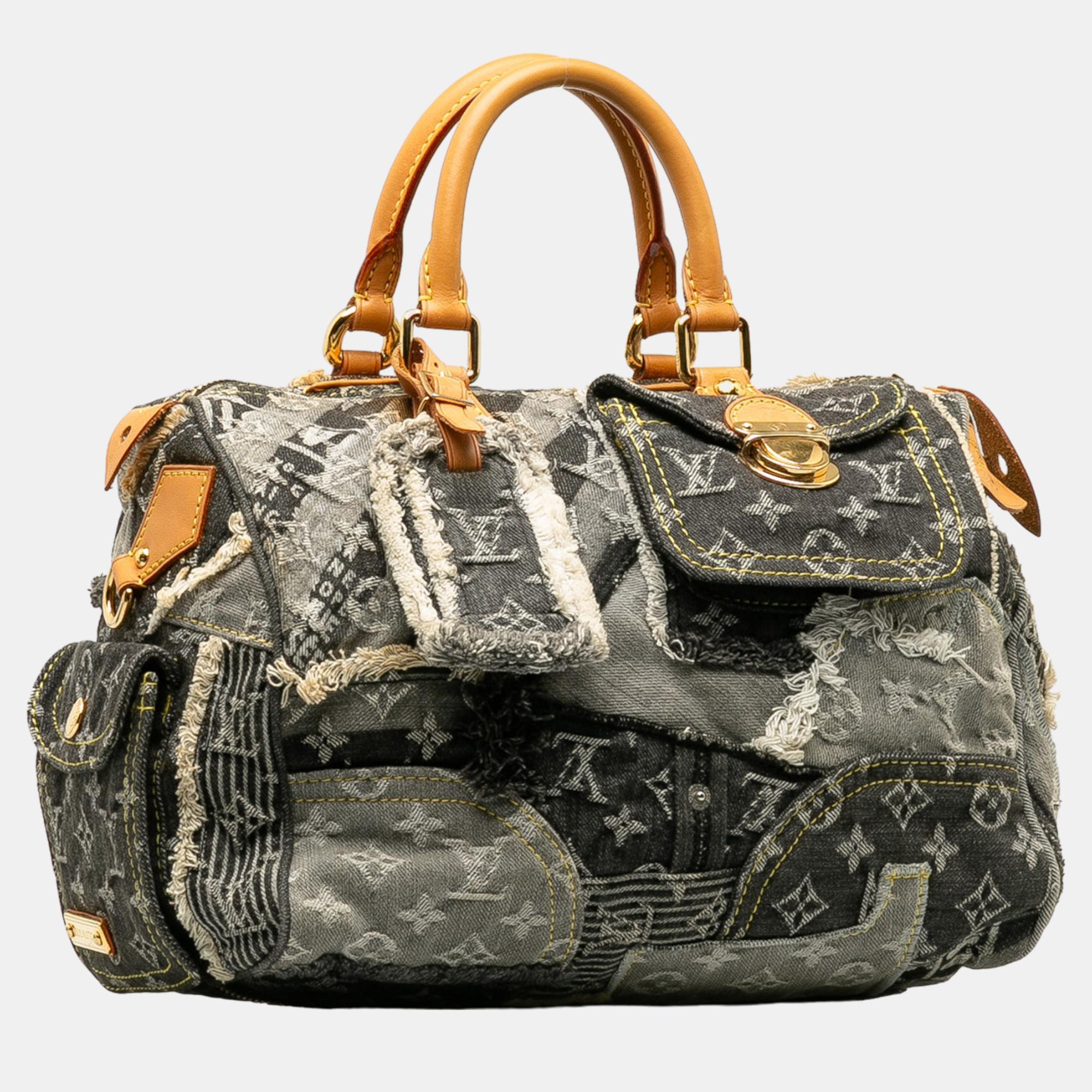 

Louis Vuitton Grey Monogram Denim Patchwork Speedy 30