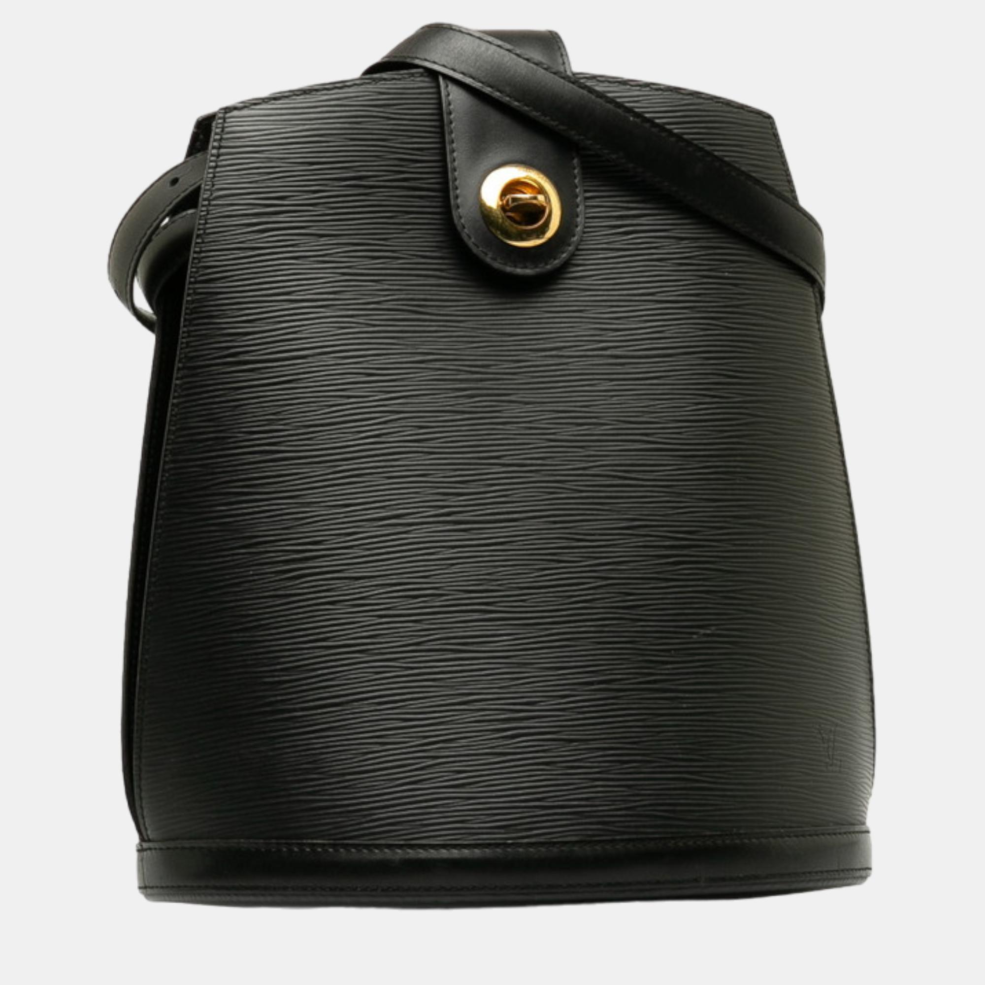 

Louis Vuitton Black Leather Epi Cluny Shoulder Bag