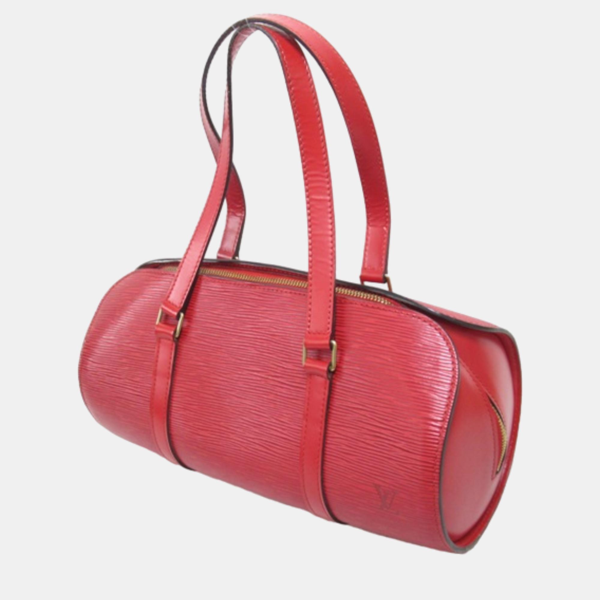 

Louis Vuitton Red Leather Epi Soufflot Handbag