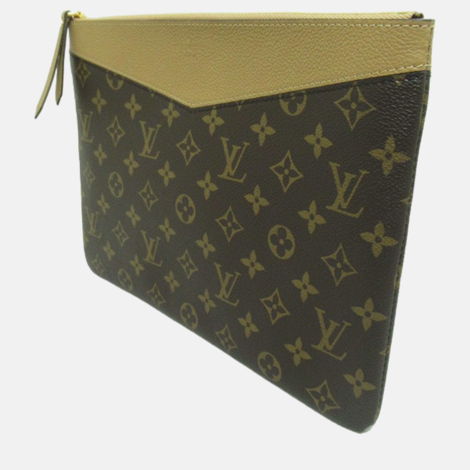 

Louis Vuitton Brown Canvas Monogram Daily Pouch Clutch Bag