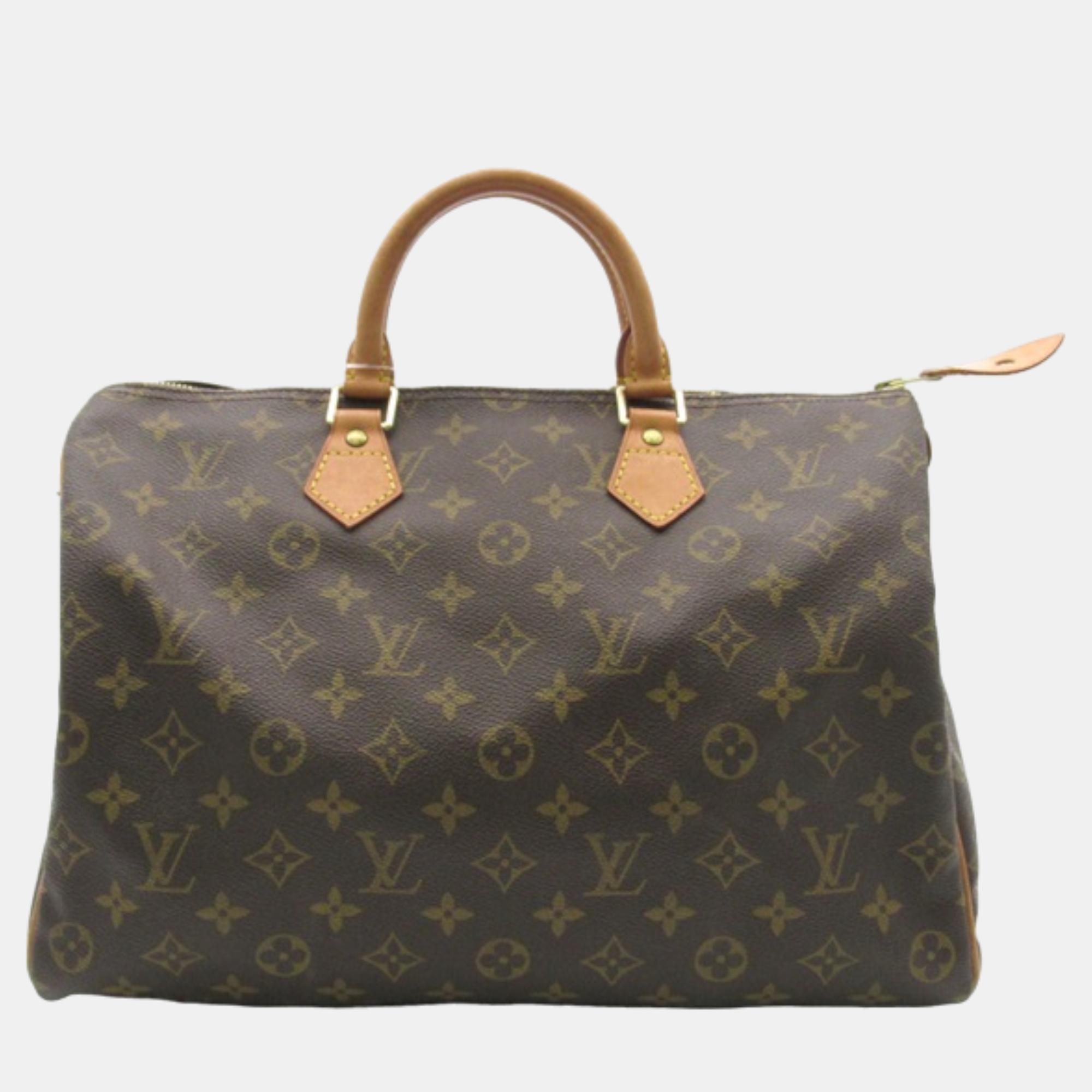 

Louis Vuitton Brown Canvas Monogram Speedy 35 Handbag