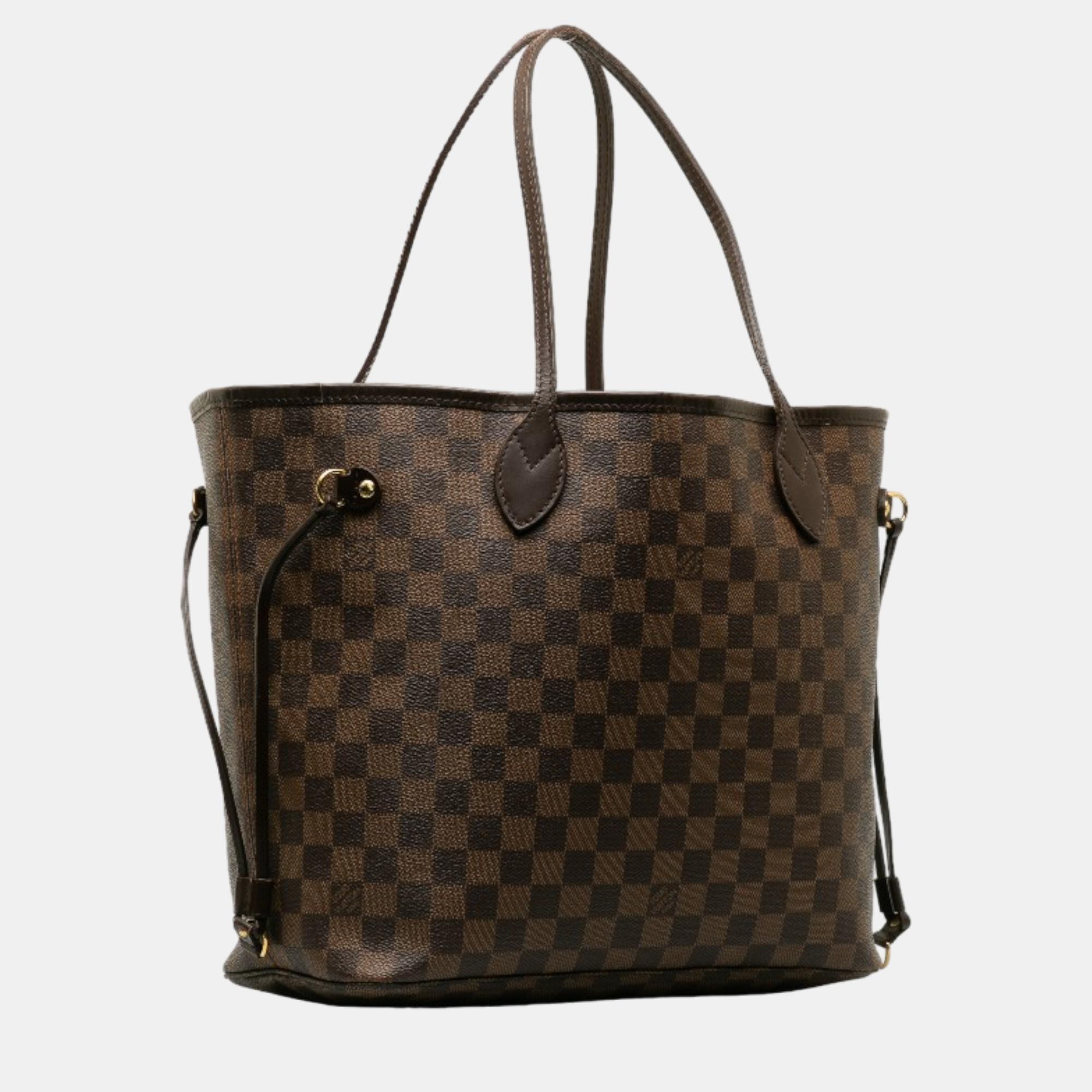 

Louis Vuitton Brown Damier Ebene Canvas Neverfull MM Tote Bag