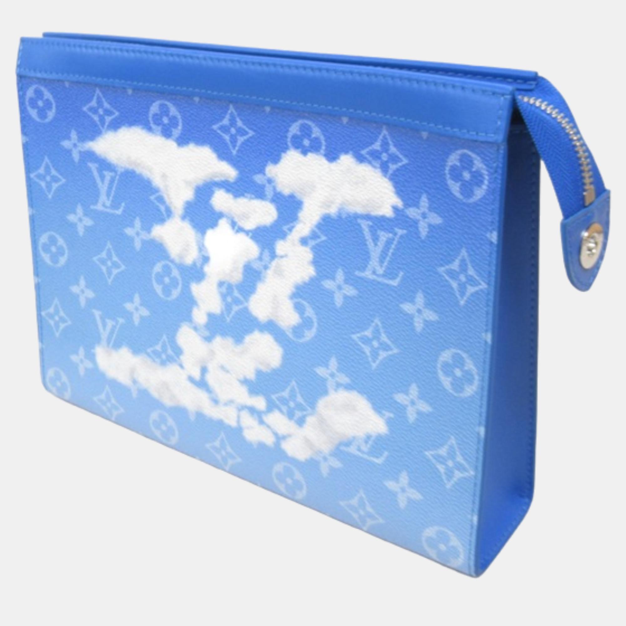 

Louis Vuitton Blue Monogram Clouds Canvas Pochette Voyage MM Clutch Bag