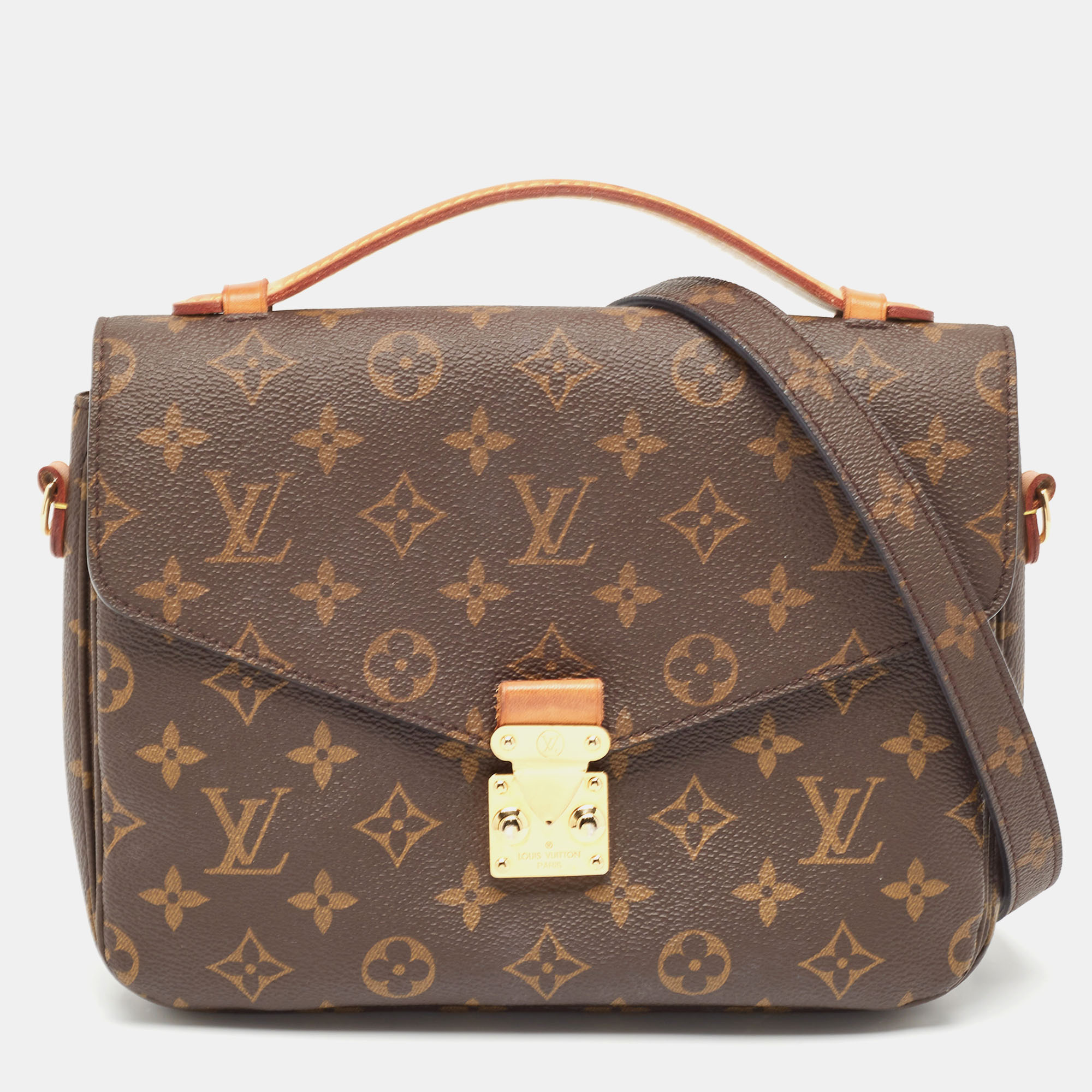Pre Owned Louis Vuitton Monogram Canvas Pochette Metis Bag