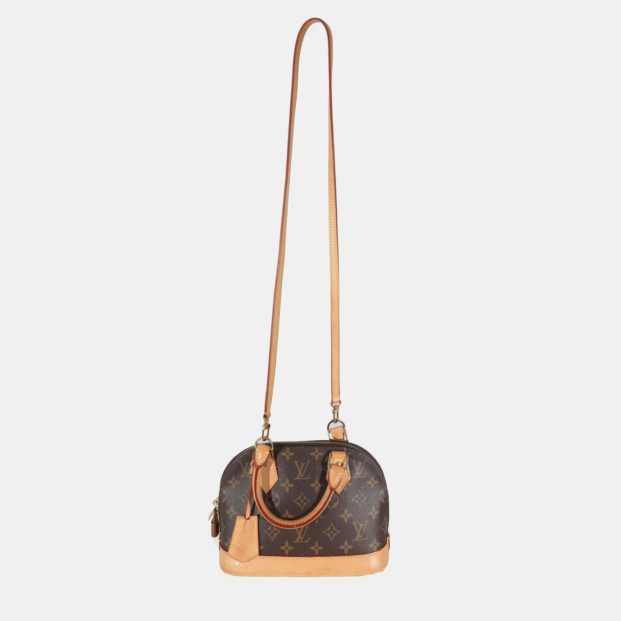

Louis Vuitton Canvas, Leather BB Alma Satchels, Brown