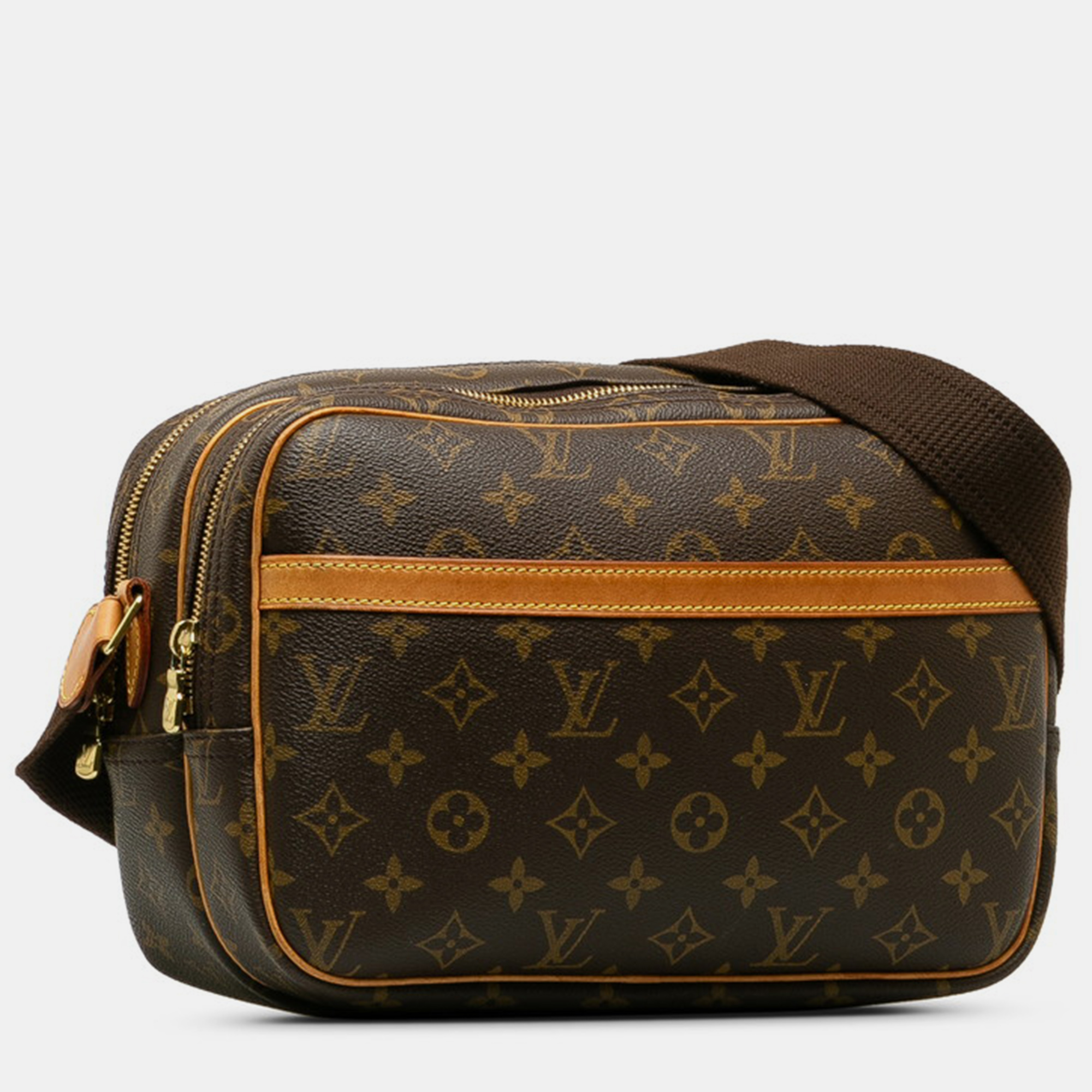 

LOUIS VUITTON Monogram Reporter PM Shoulder Bags, Brown