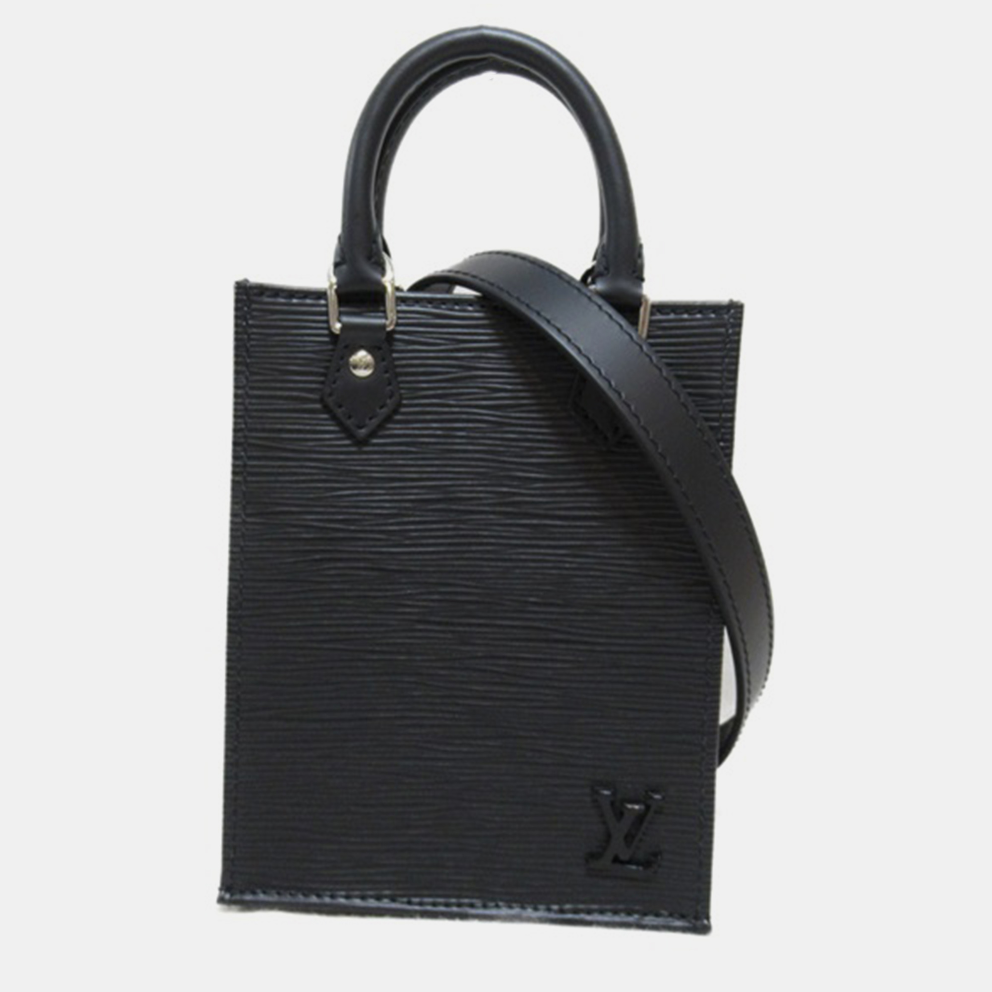 

Louis Vuitton Black Leather Mini Epi Petit Sac Plat Tote