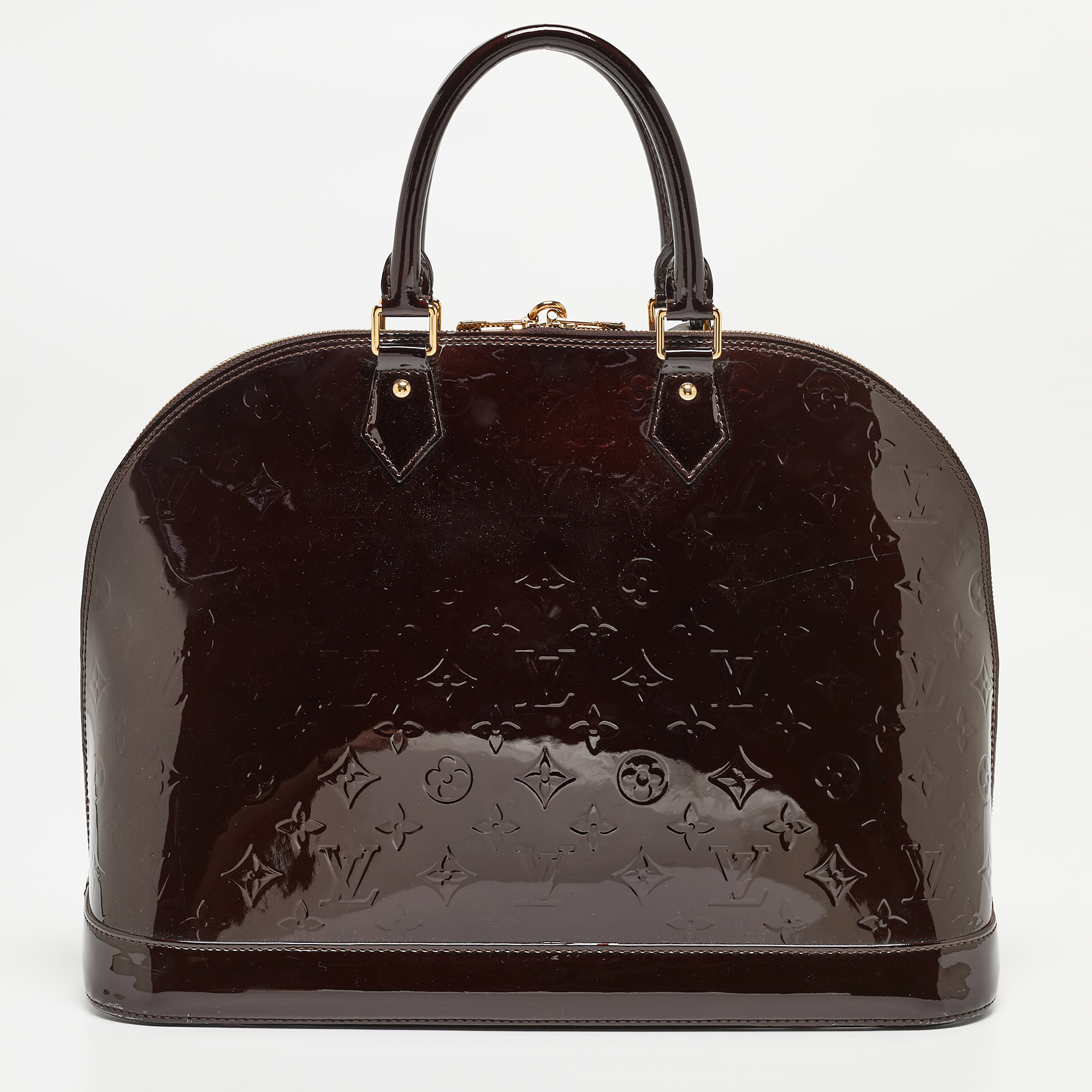 

Louis Vuitton Amarante Monogram Vernis Alma GM Bag, Burgundy