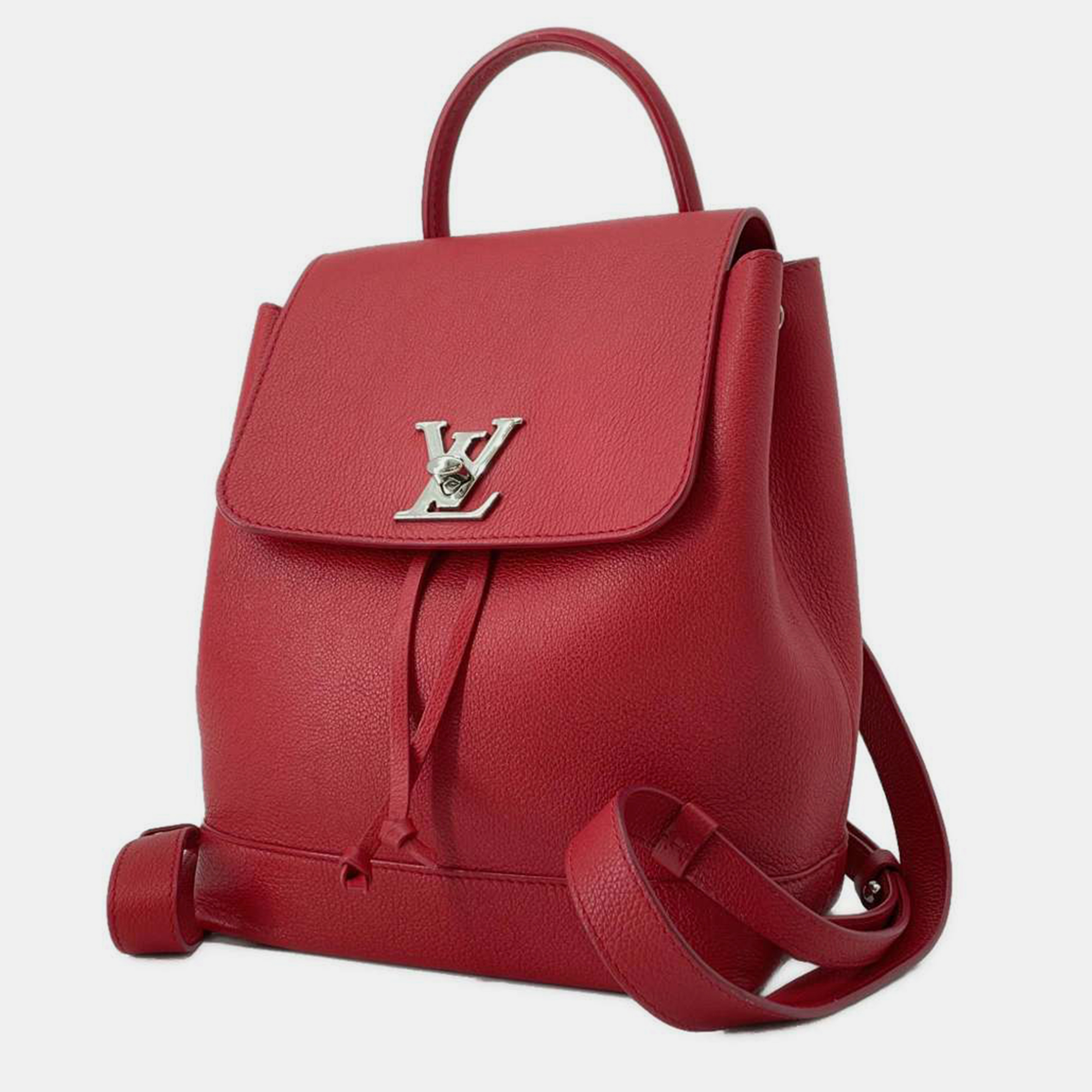 

Louis Vuitton Red Leather Lockme Backpack