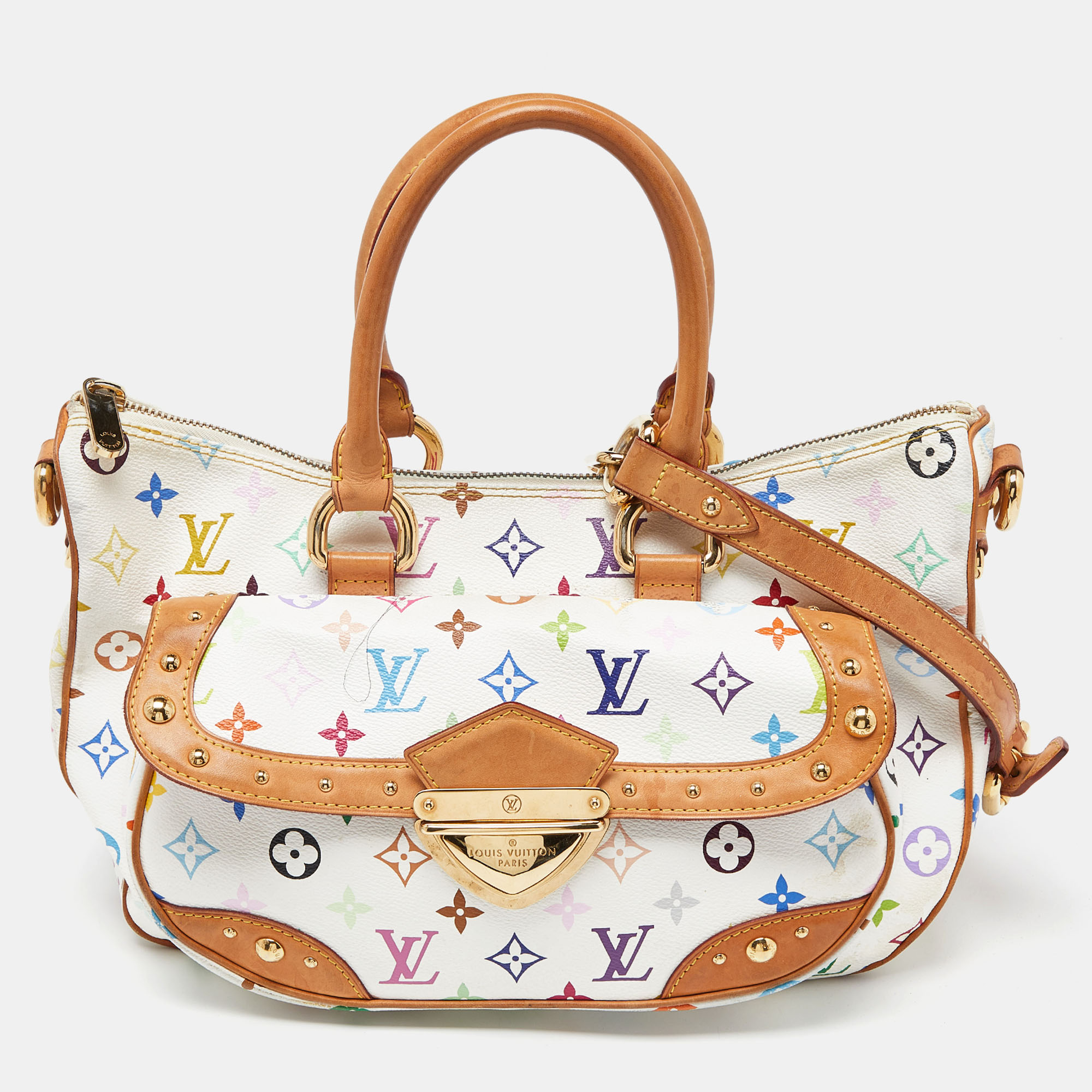 

Louis Vuitton White Monogram Multicolore Canvas Rita Bag