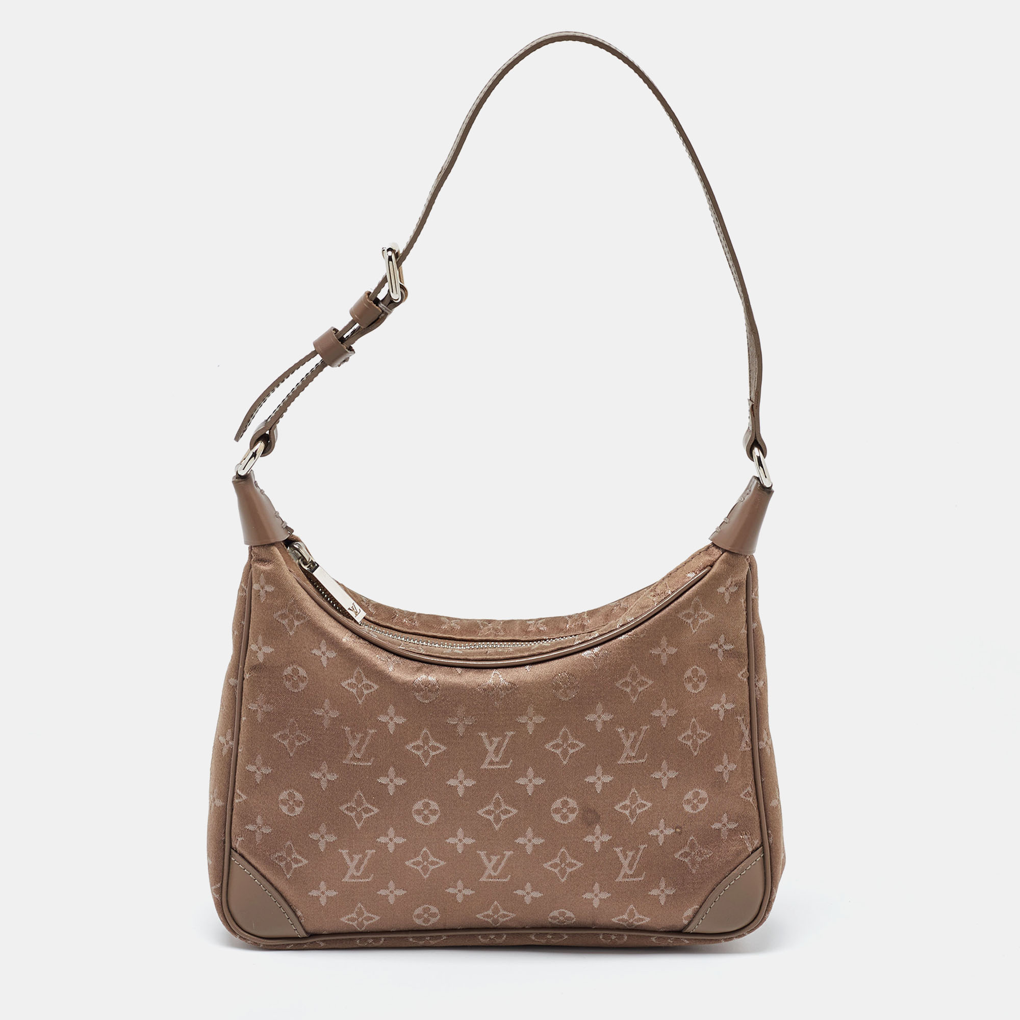 

Louis Vuitton Brown Monogram Satin Boulogne Bag