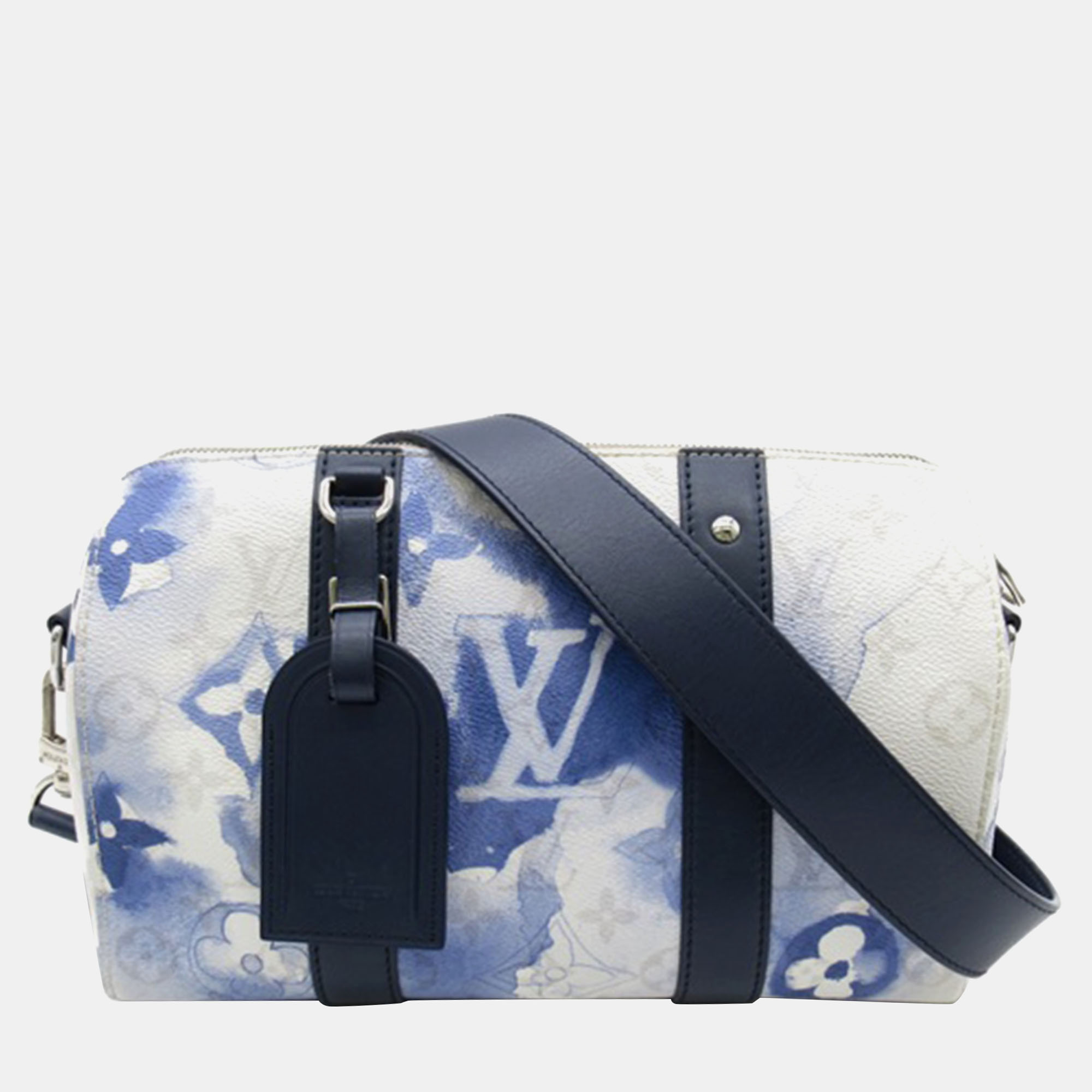 Pre-owned Louis Vuitton Blue Canvas Monogram Watercolor Keepall Xs Duffel Bags