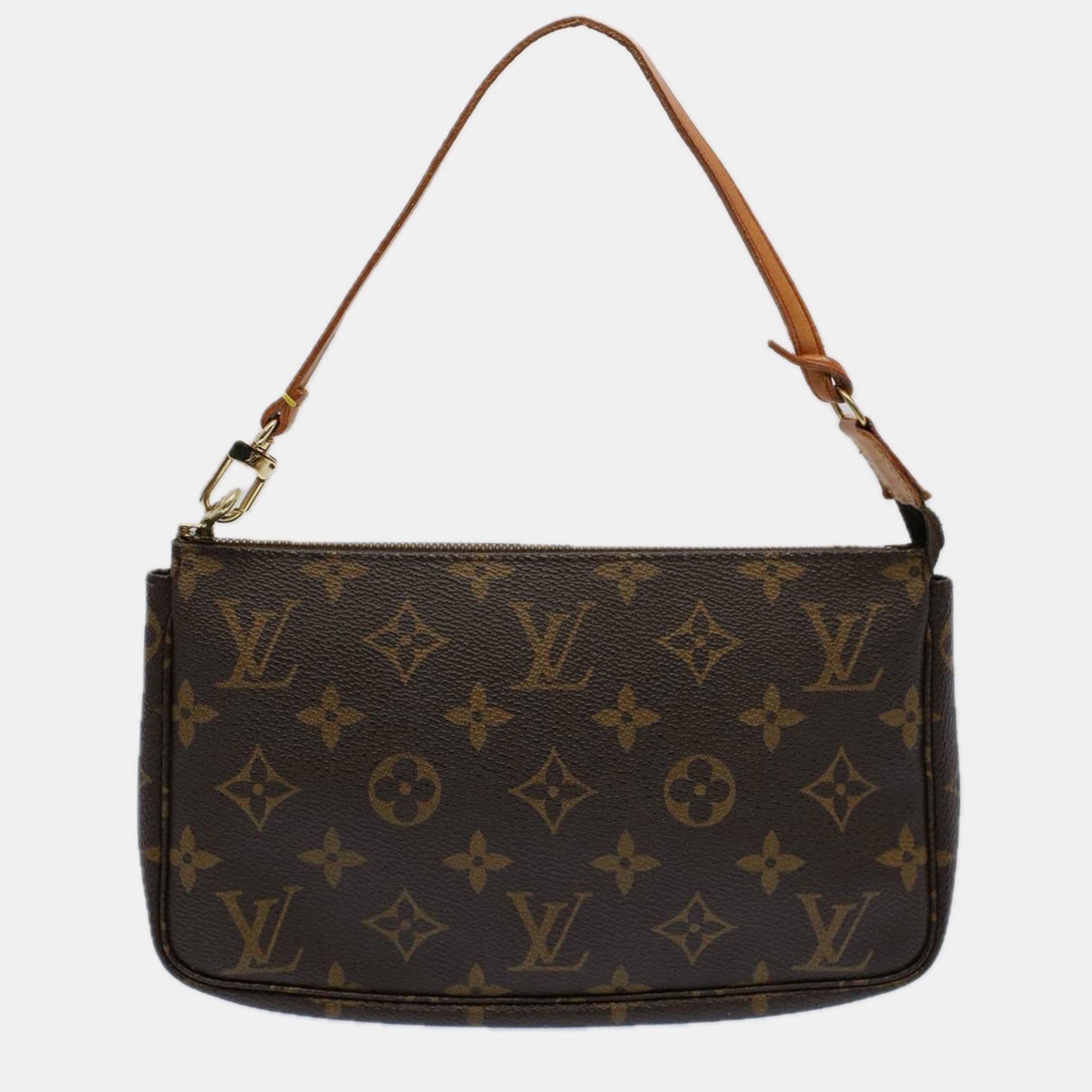 Pre-owned Louis Vuitton Canvas Pochette Accessoires Shoulder Bags In Brown
