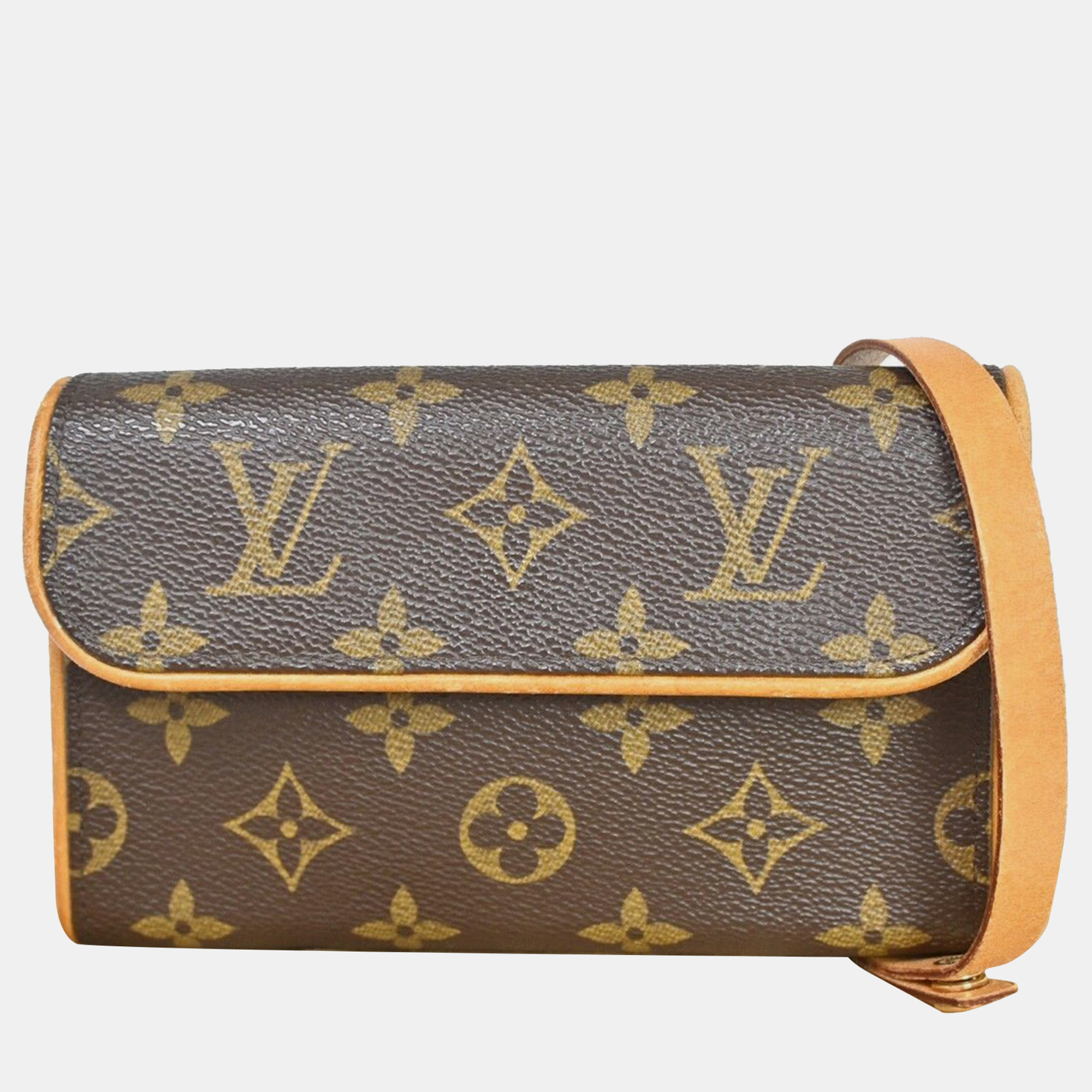 Pre-owned Louis Vuitton Monogram Canvas Florentine Clutch Bag In Brown