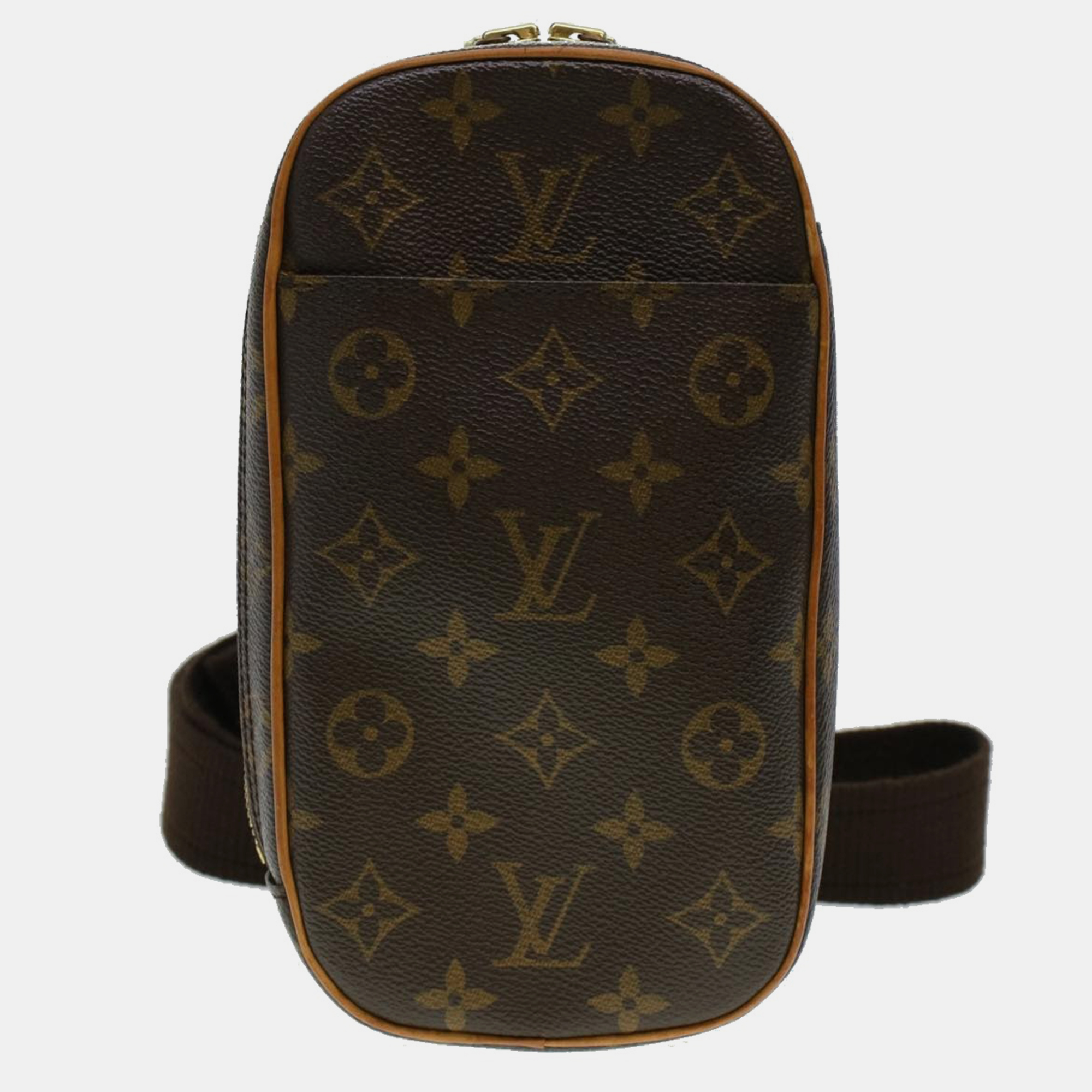 Pre-owned Louis Vuitton Monogram Pochette Gange Crossbody Bag In Brown