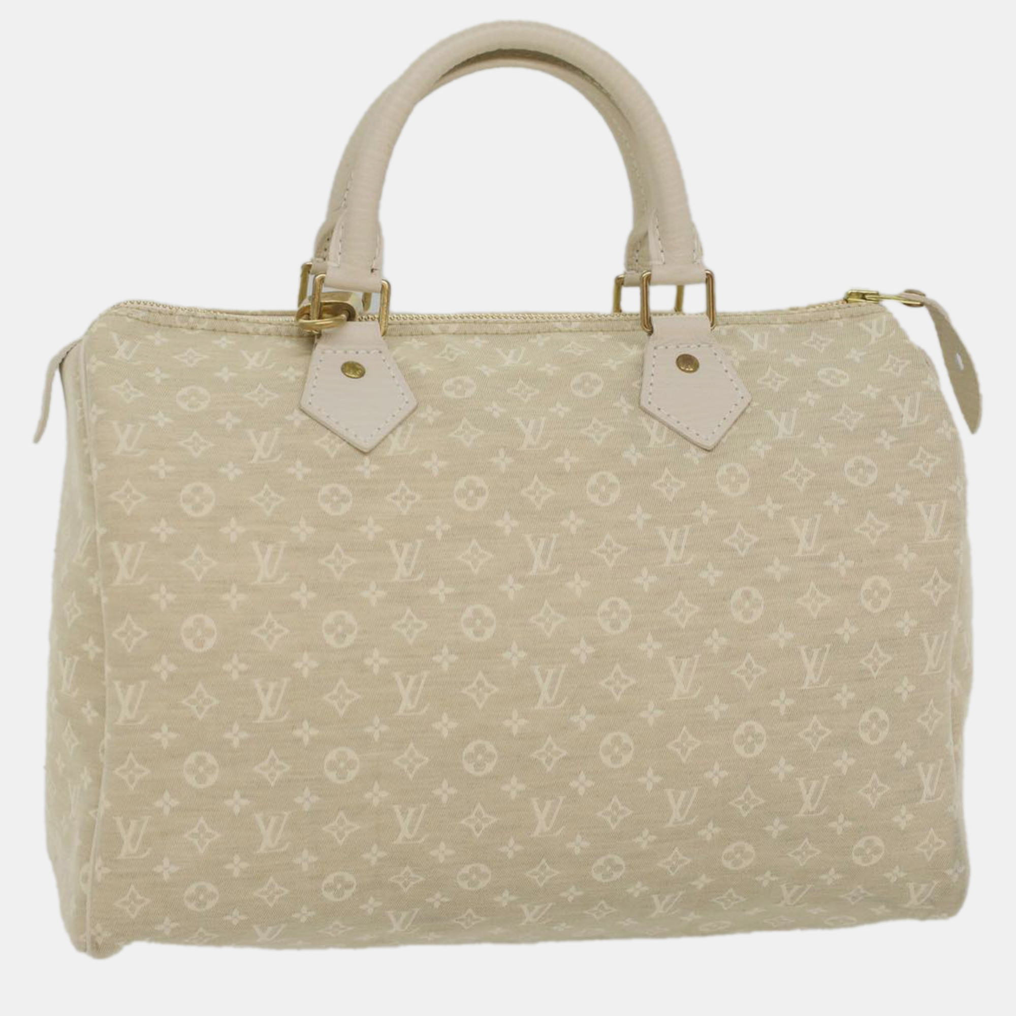 

Louis Vuitton Canvas Speedy Satchels, Beige