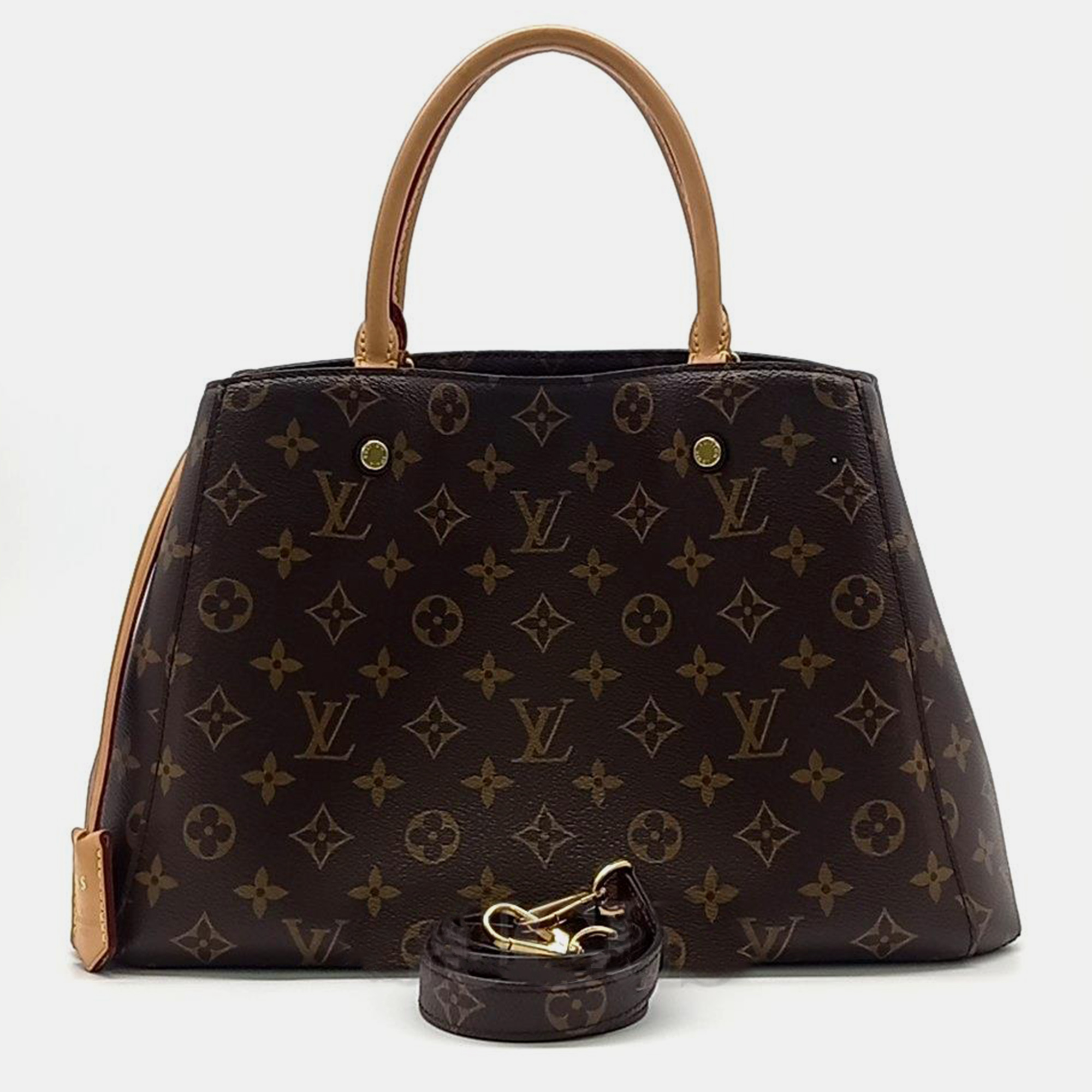 Pre-owned Louis Vuitton Monogram Montaigne Mm Handbag In Brown