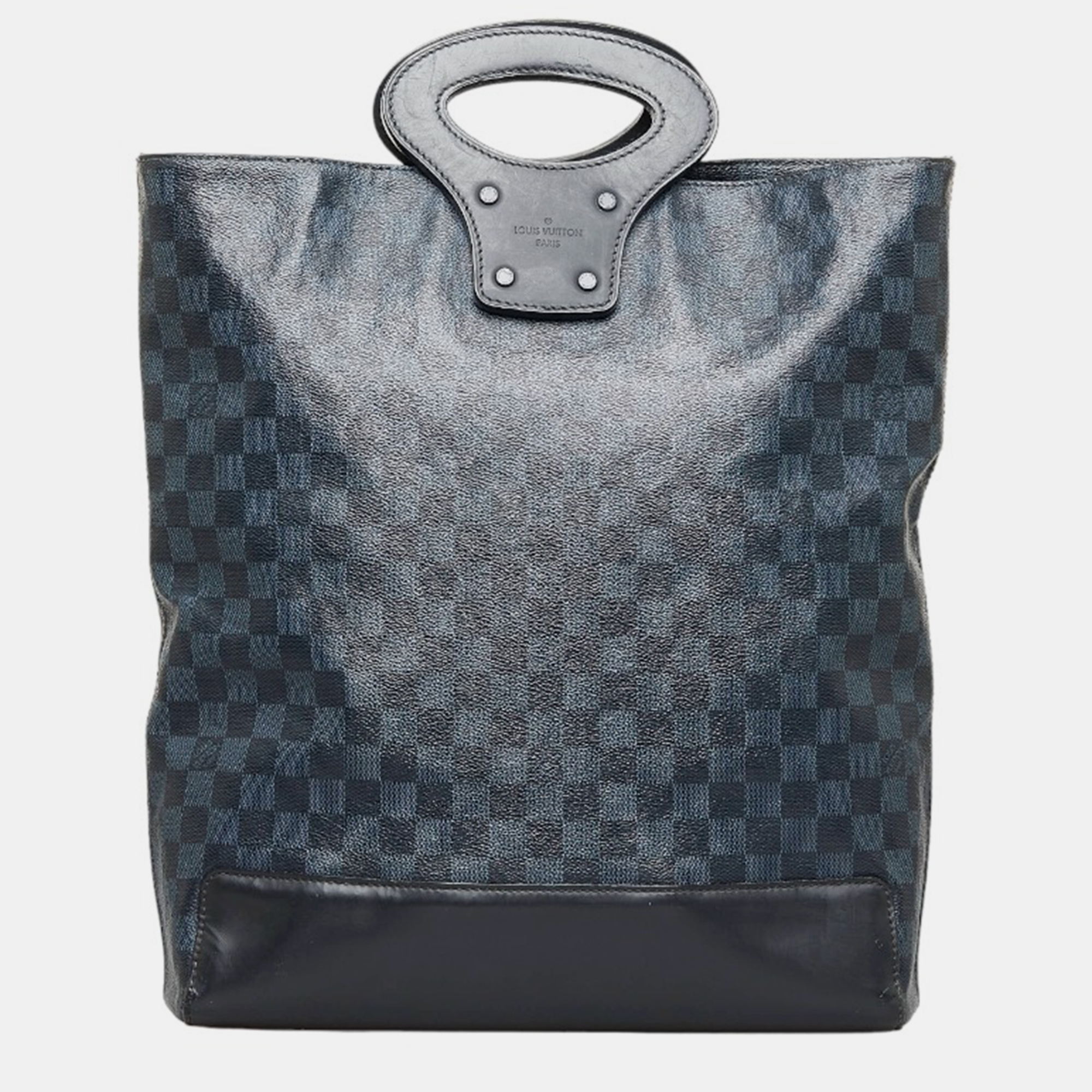 Pre-owned Louis Vuitton Black Canvas Damier Cobalt North South Tote Bag
