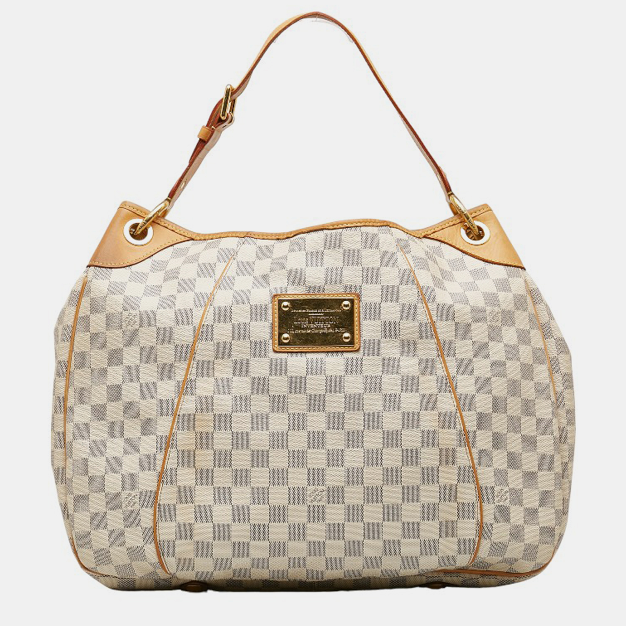 

Louis Vuitton White Canvas Damier Azur Galliera GM Hobo Bag