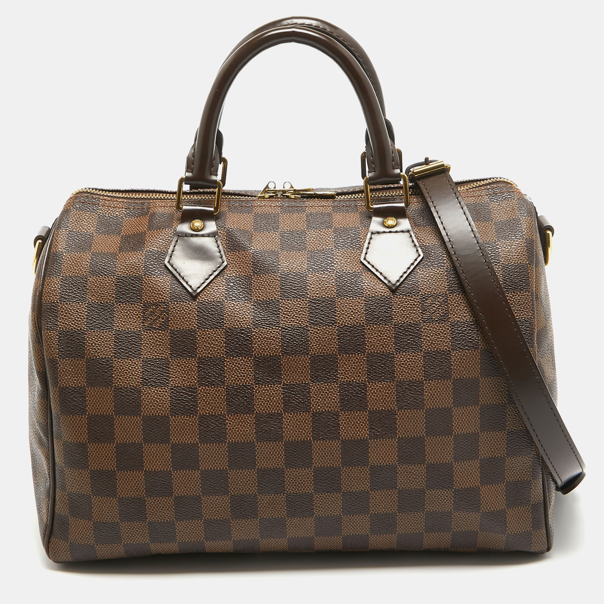 

Louis Vuitton Damier Ebene Canvas Speedy Bandouliere 30 Bag, Brown