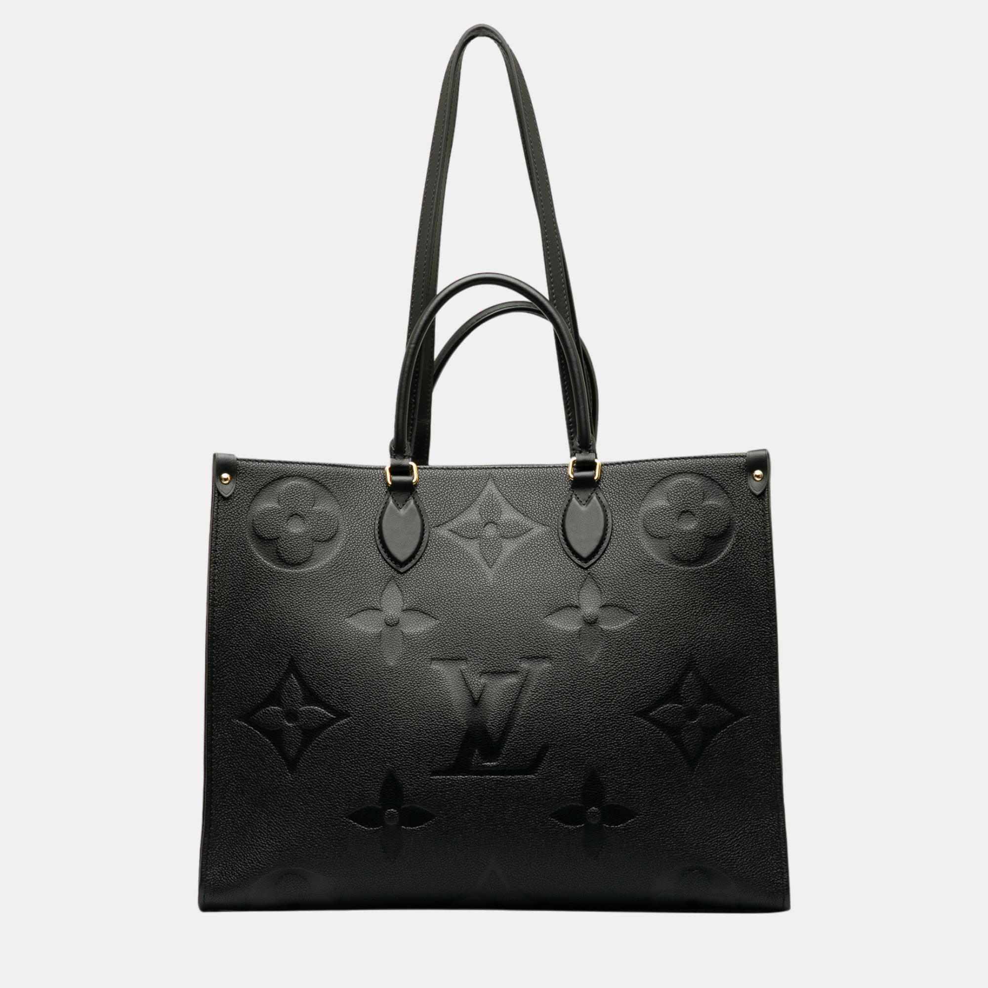 Pre-owned Louis Vuitton Black Monogram Empreinte Onthego Gm