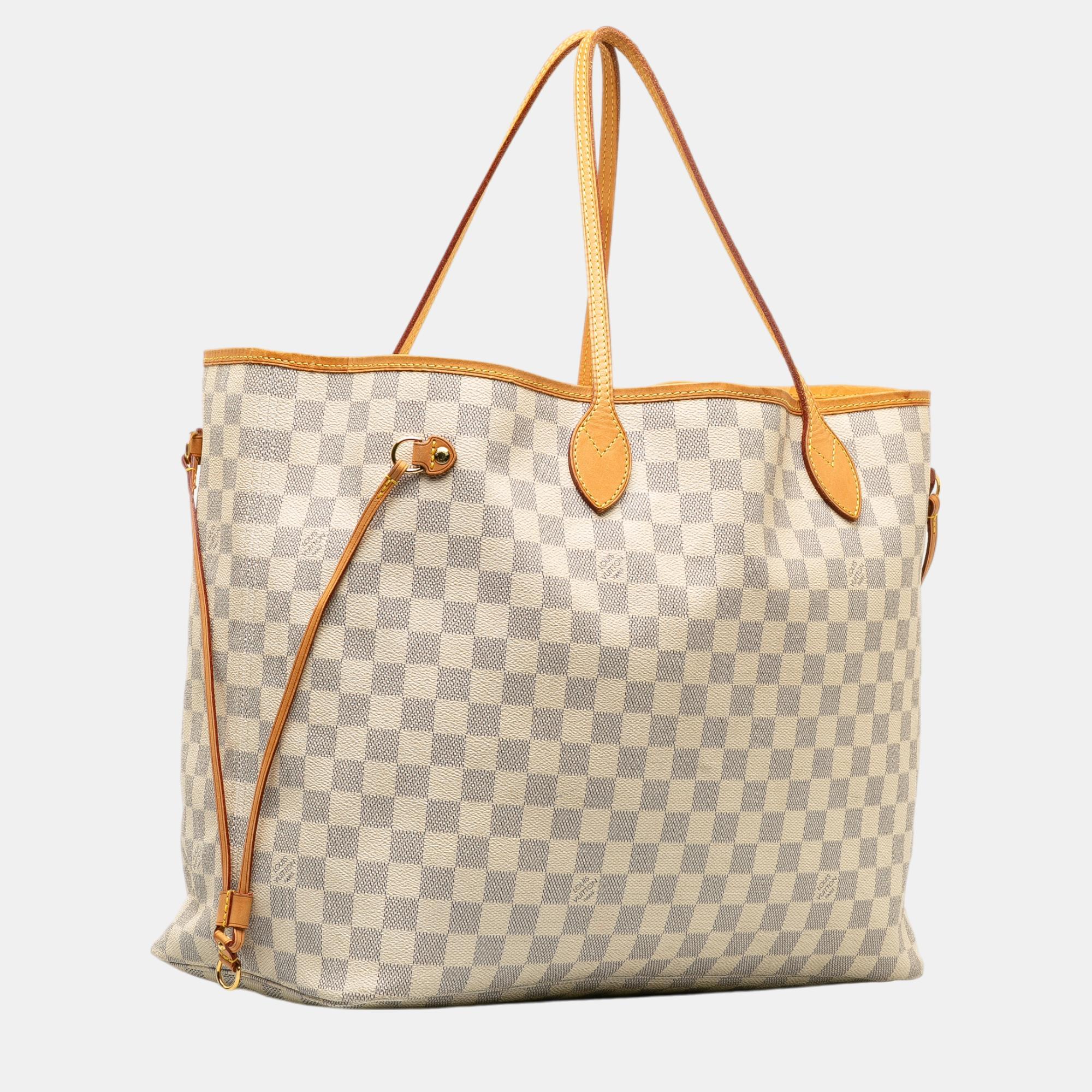 

Louis Vuitton White/Blue Damier Azur Neverfull GM