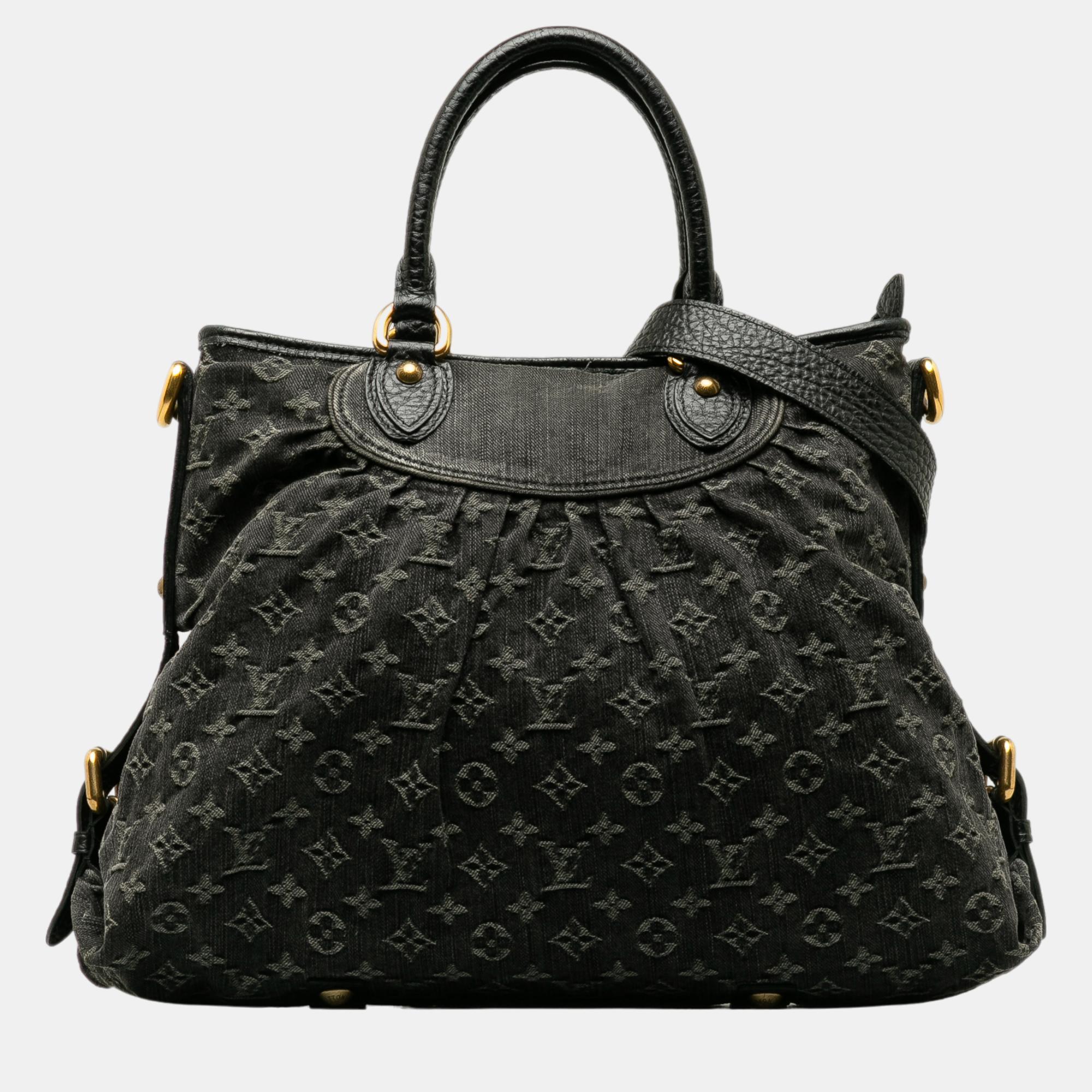 

Louis Vuitton Black Monogram Denim Neo Cabby GM